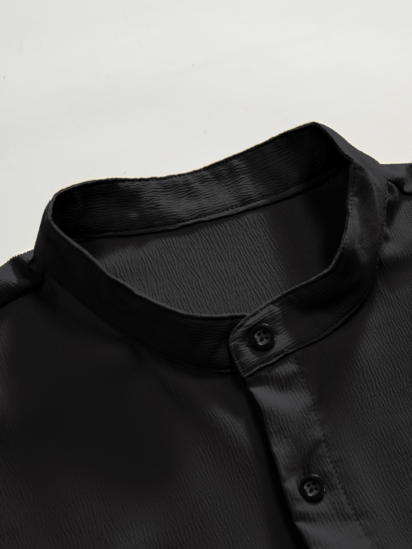 Men Stand Collar Slim Fit Casual Shirt