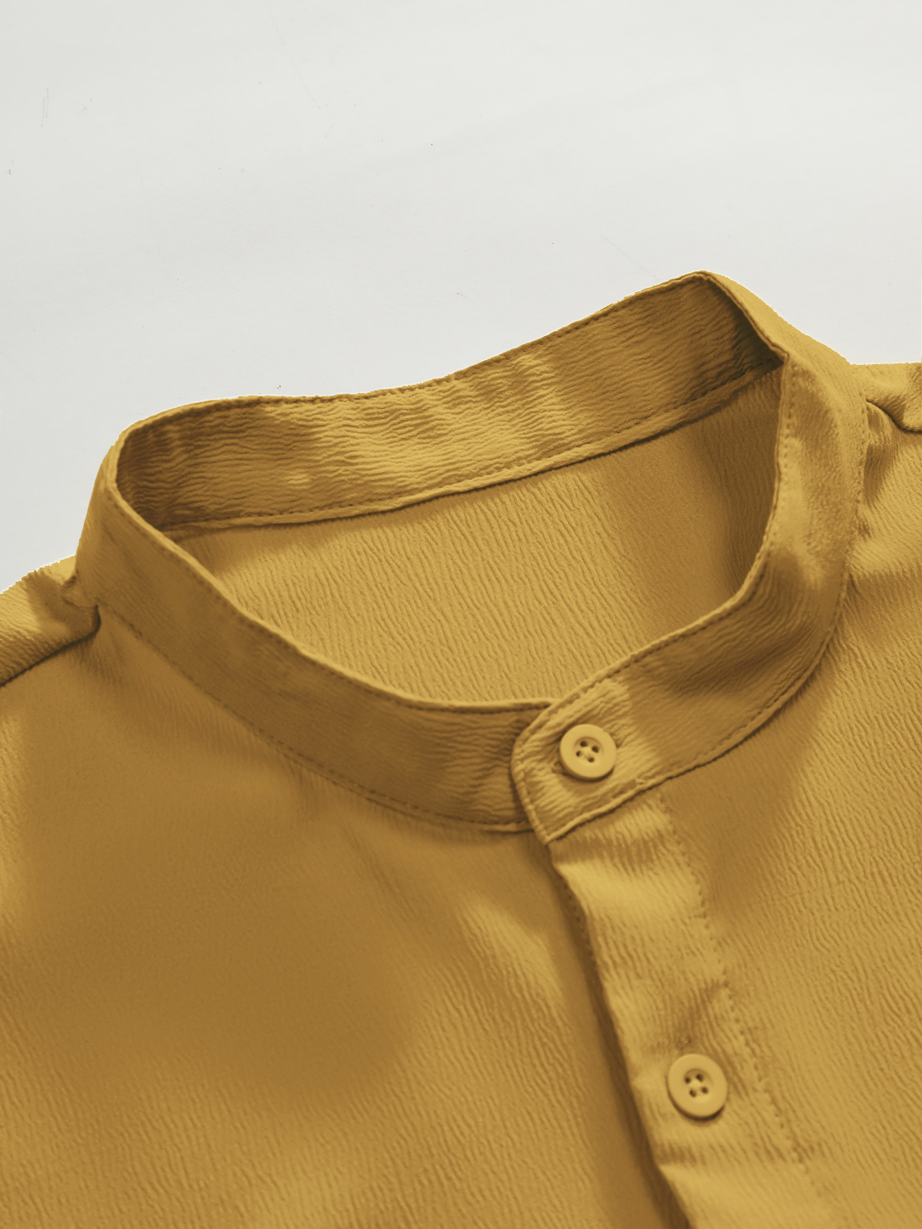 Men Stand Collar Slim Fit Casual Shirt