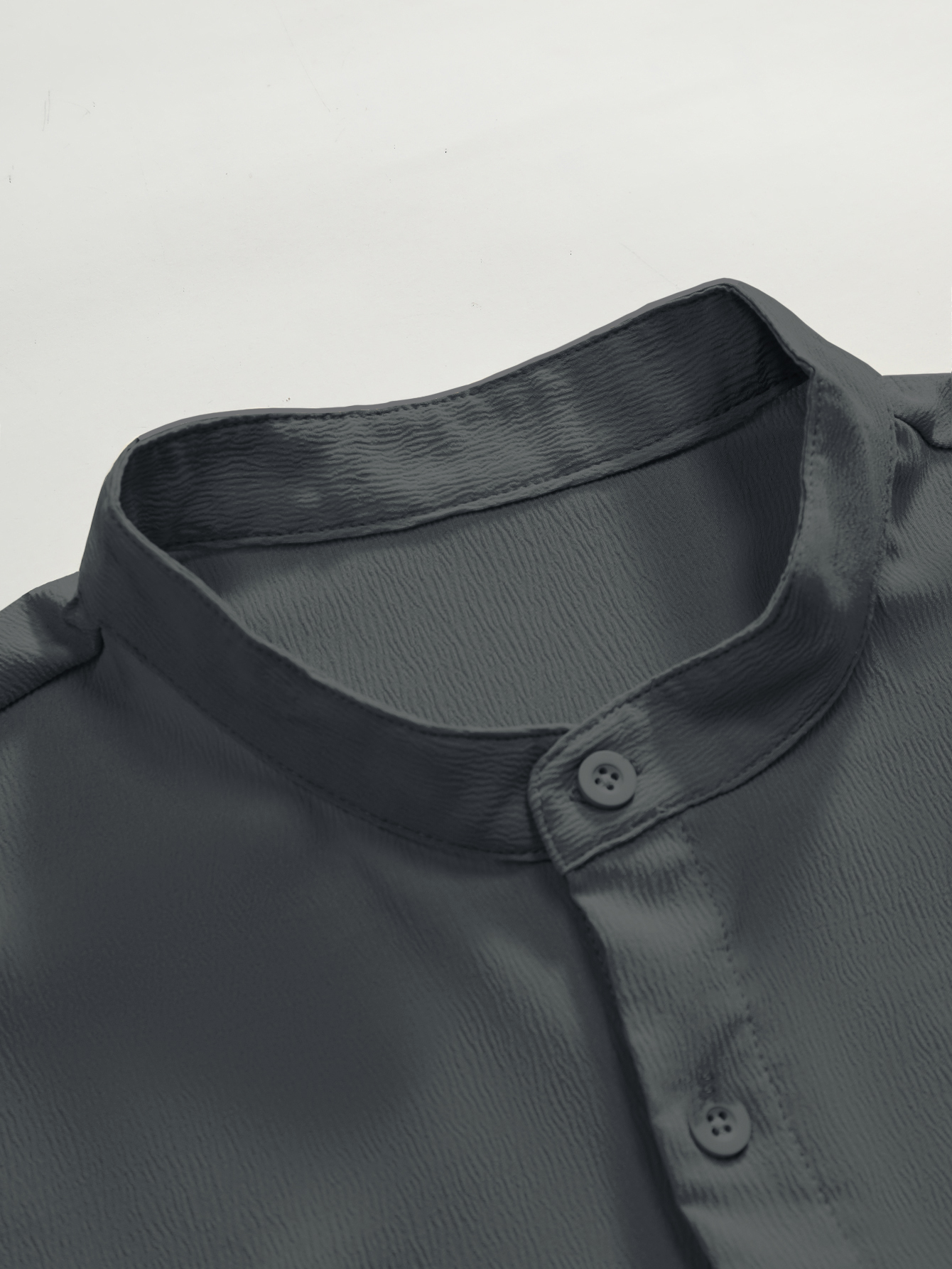 Men Stand Collar Slim Fit Casual Shirt