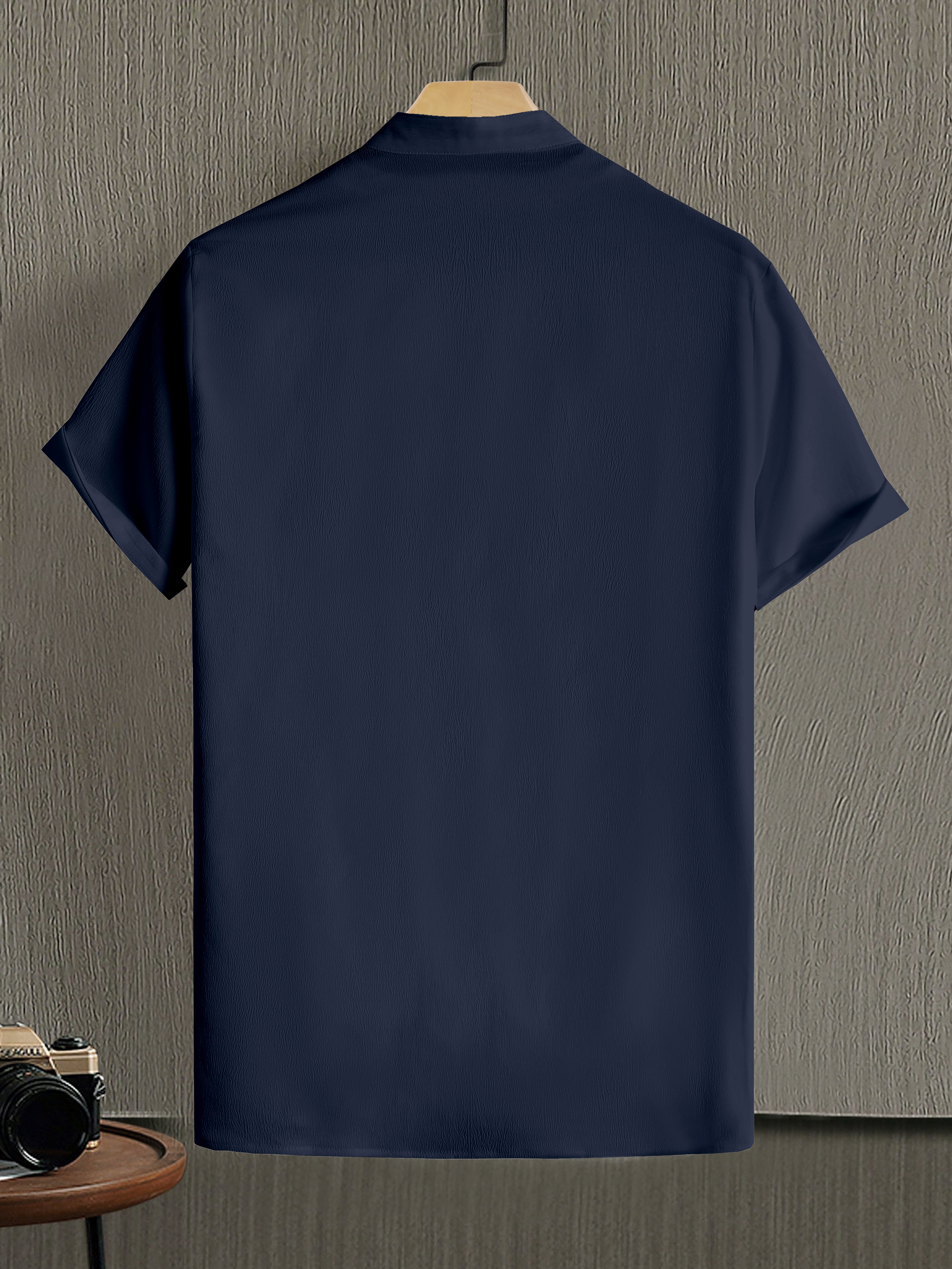 Men Stand Collar Slim Fit Casual Shirt