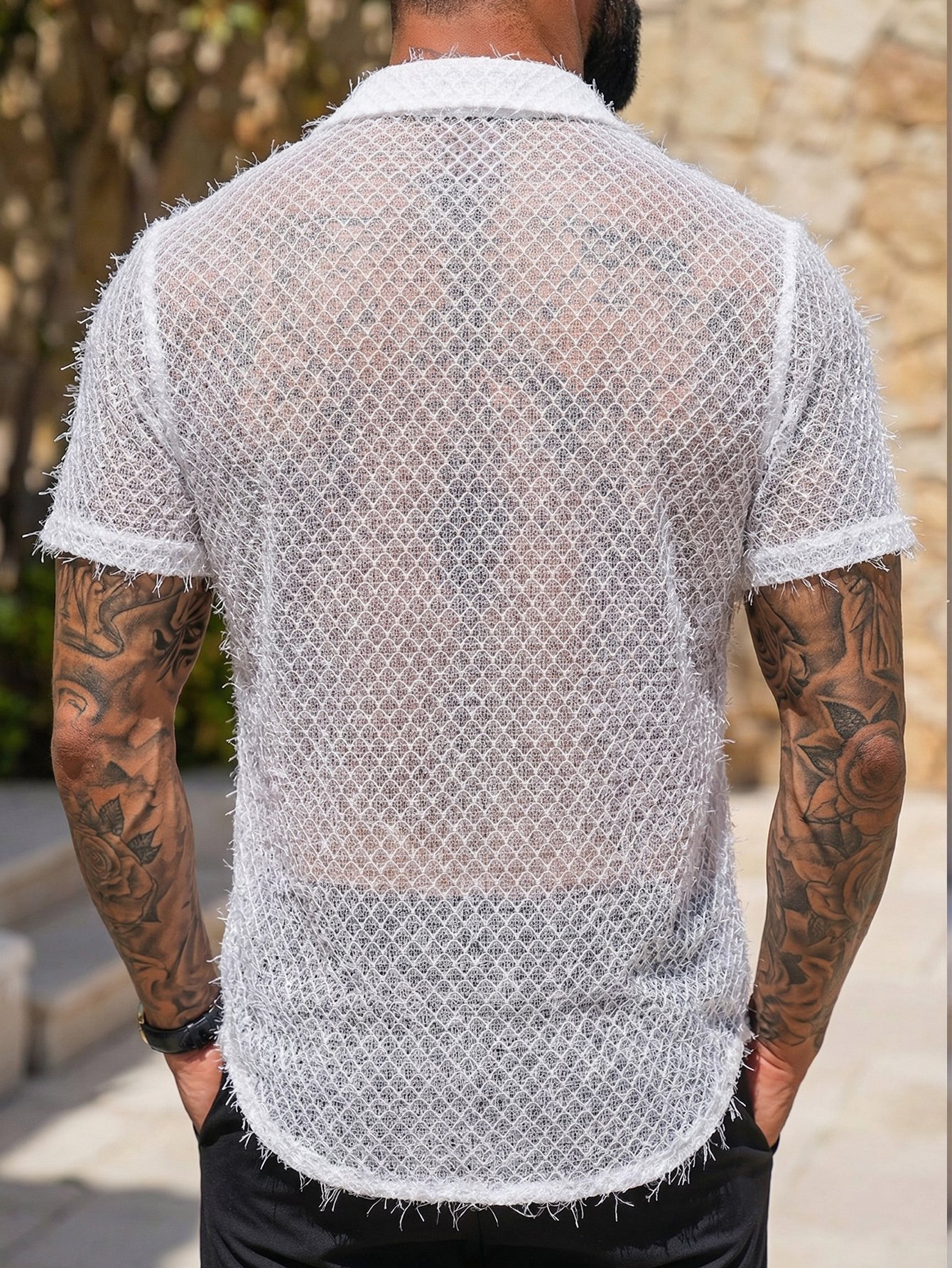 Men Textured Jacquard Casual Shirt