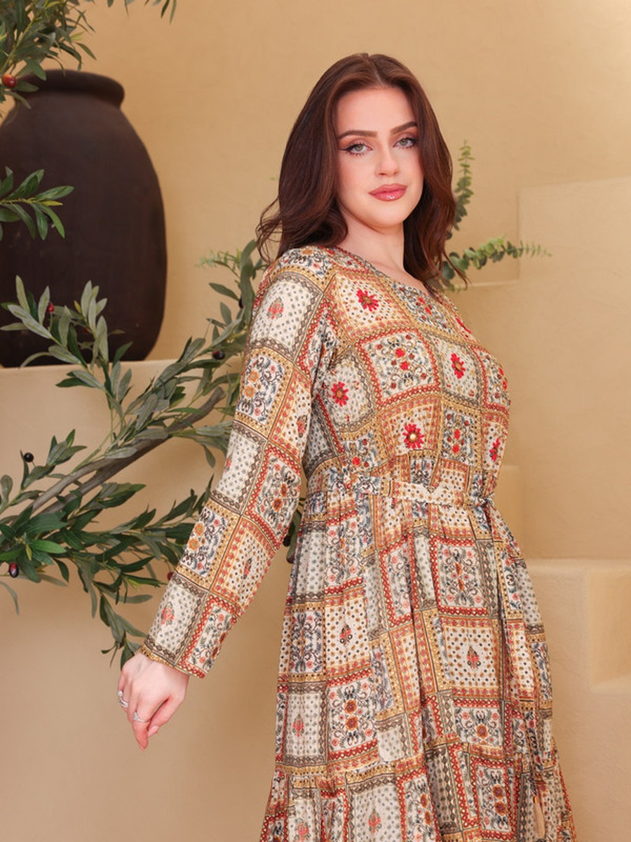 Soraya All Over Print Tiered Maxi Dress