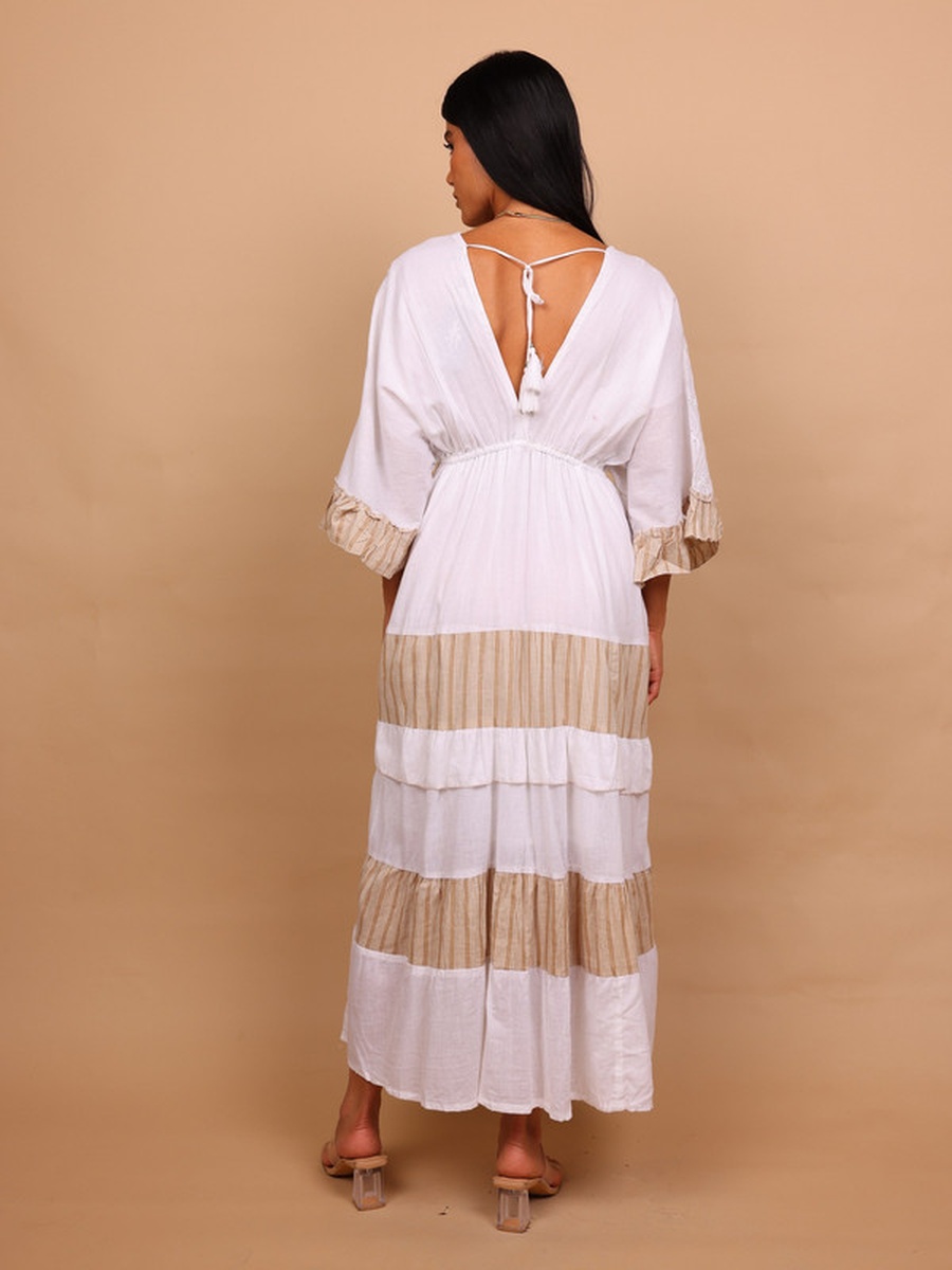 Noore Eyelet Tiered Maxi Dress