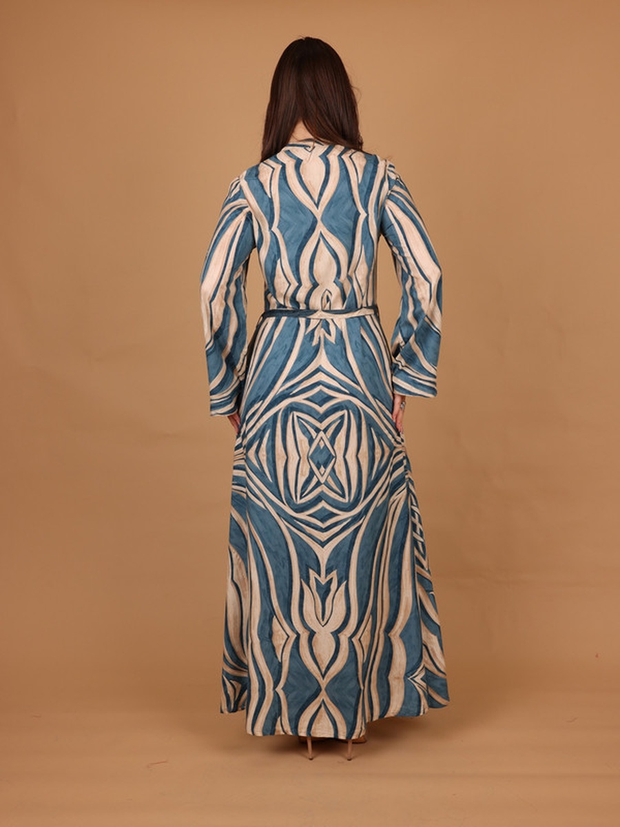 Amina Sequined Detail Printed Maxi Dress