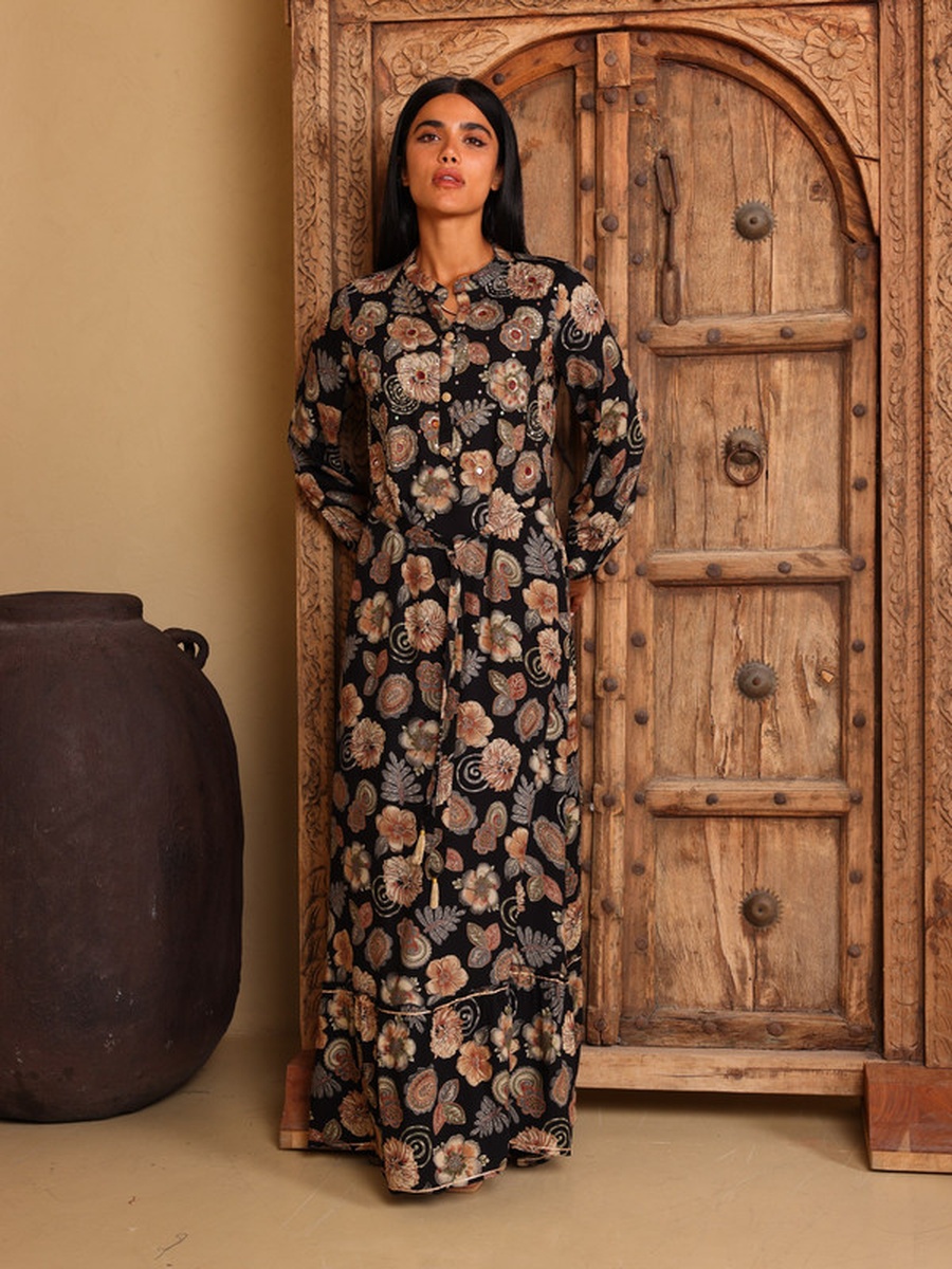 alya maxi dress Alya Tiered Maxi Dress in Black