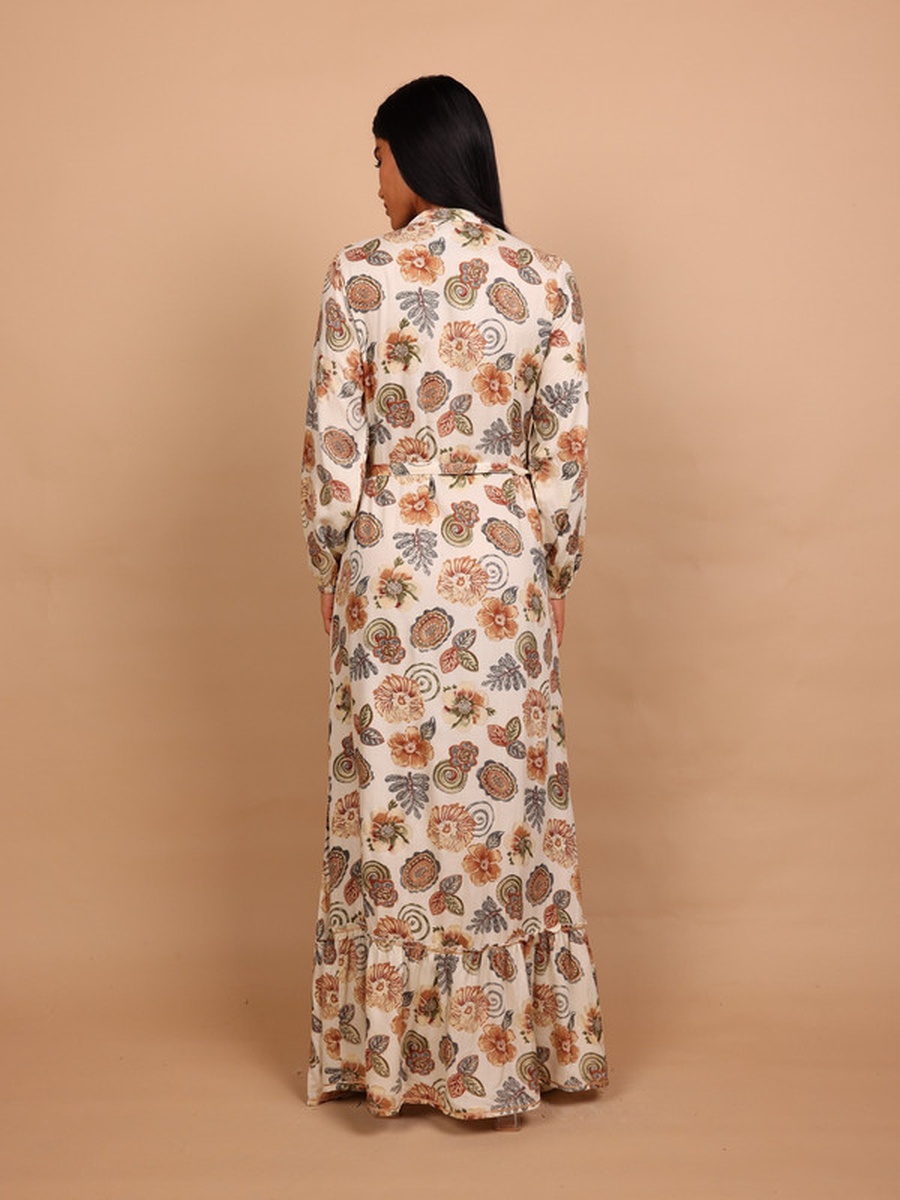 Alya Floral Print A-Line Maxi Dress
