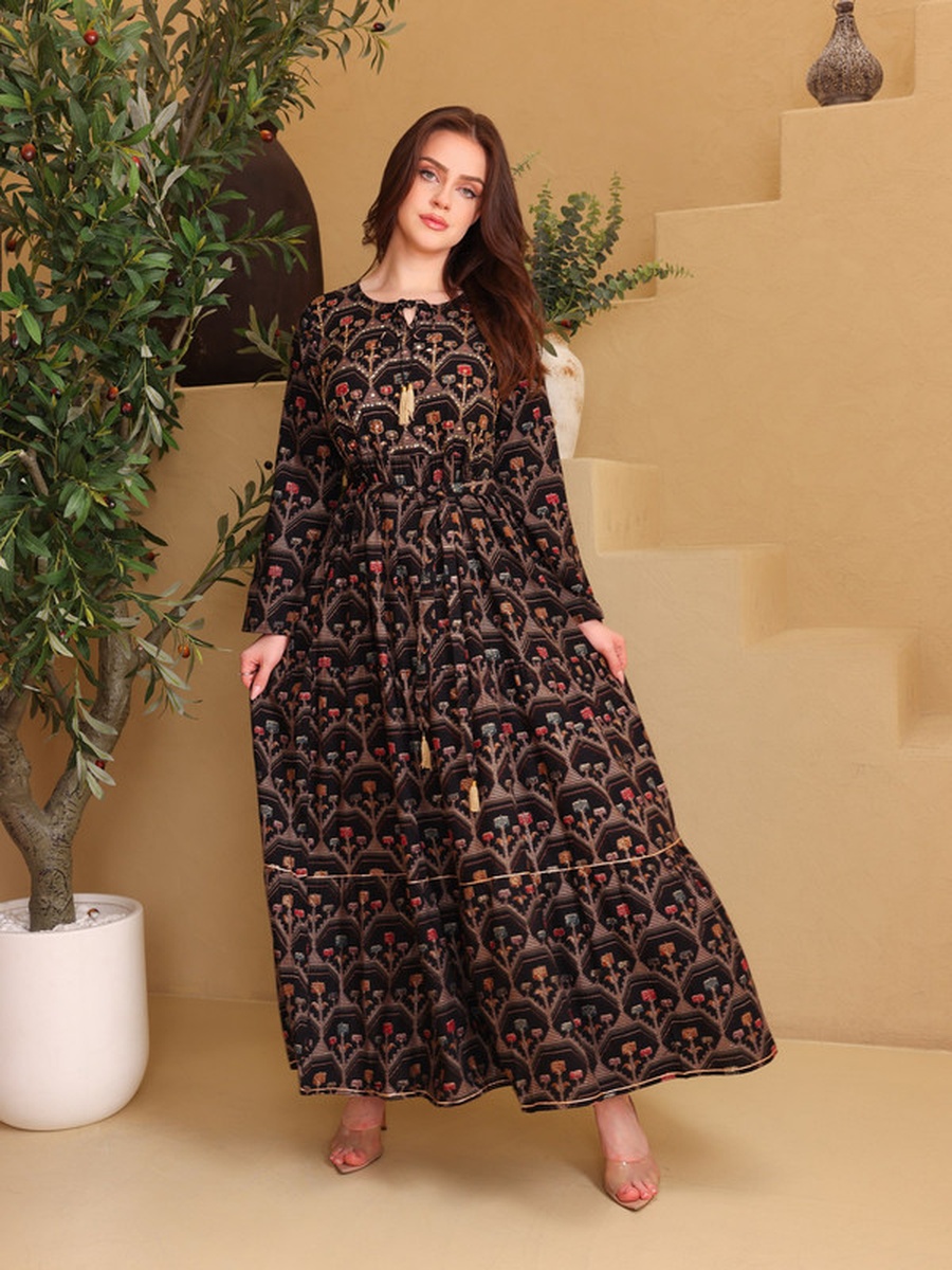 Zoya All Over Print Tiered Maxi Dress