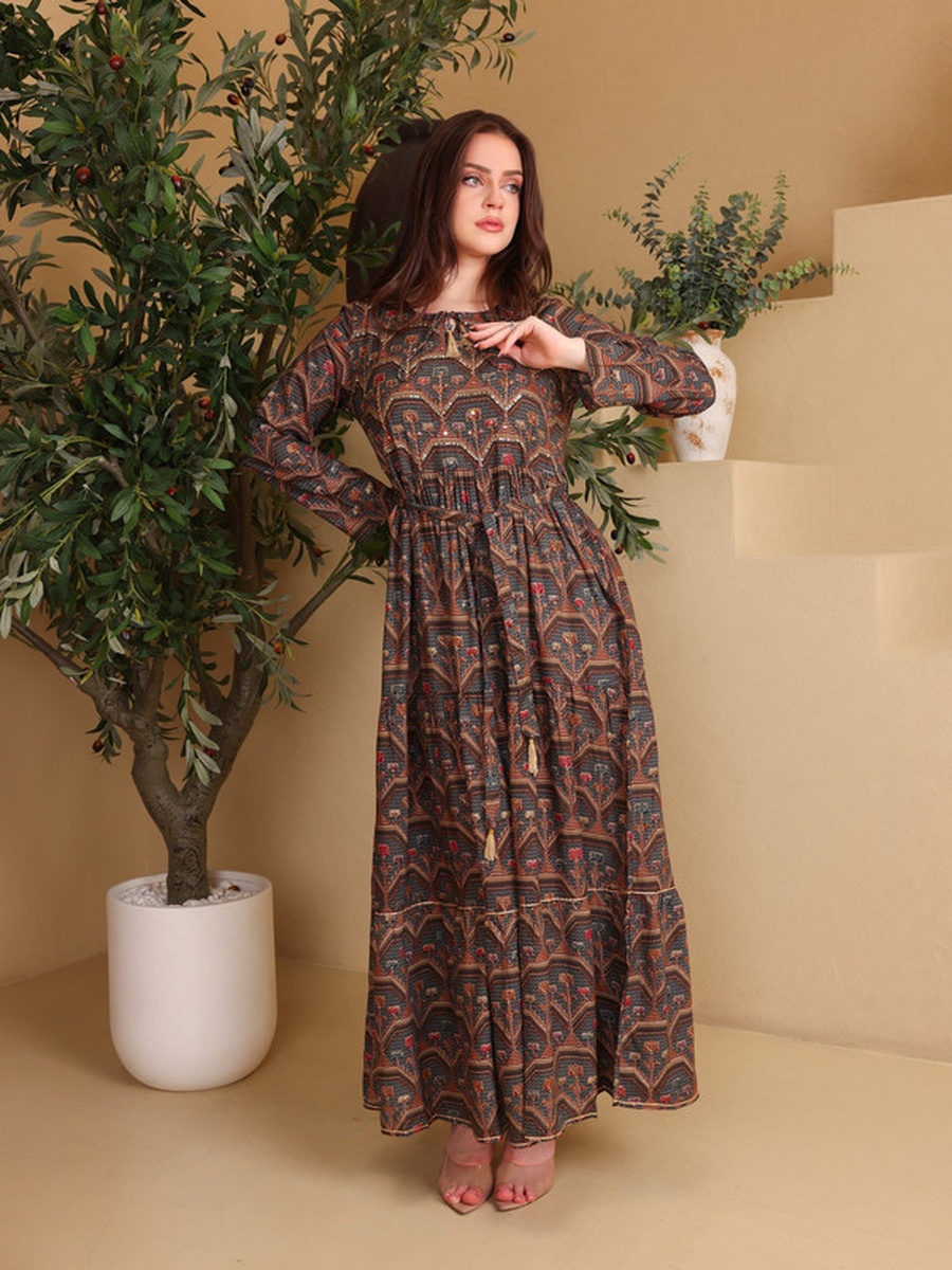 Zoya All Over Print Tiered Maxi Dress