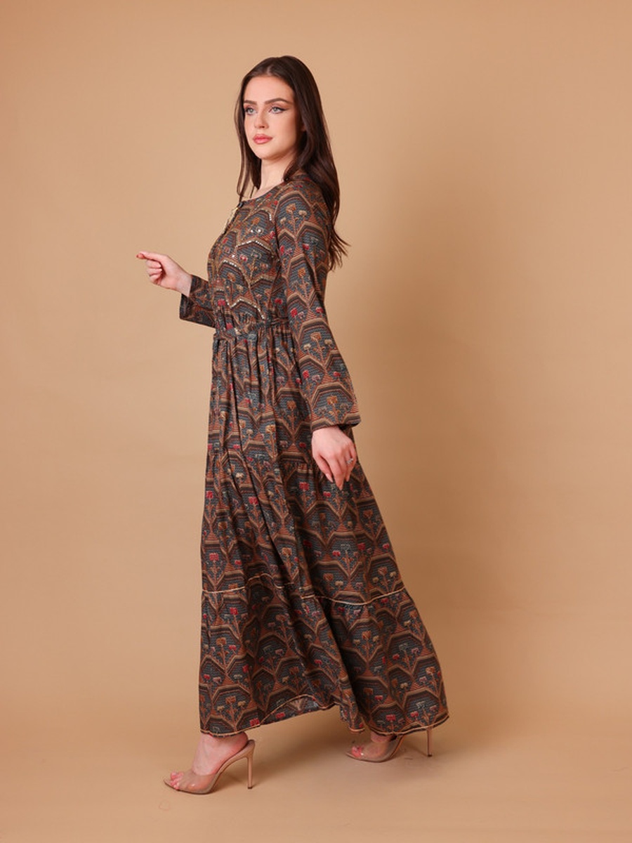 Zoya All Over Print Tiered Maxi Dress