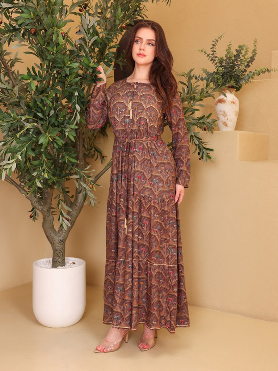 Zoya All Over Print Tiered Maxi Dress