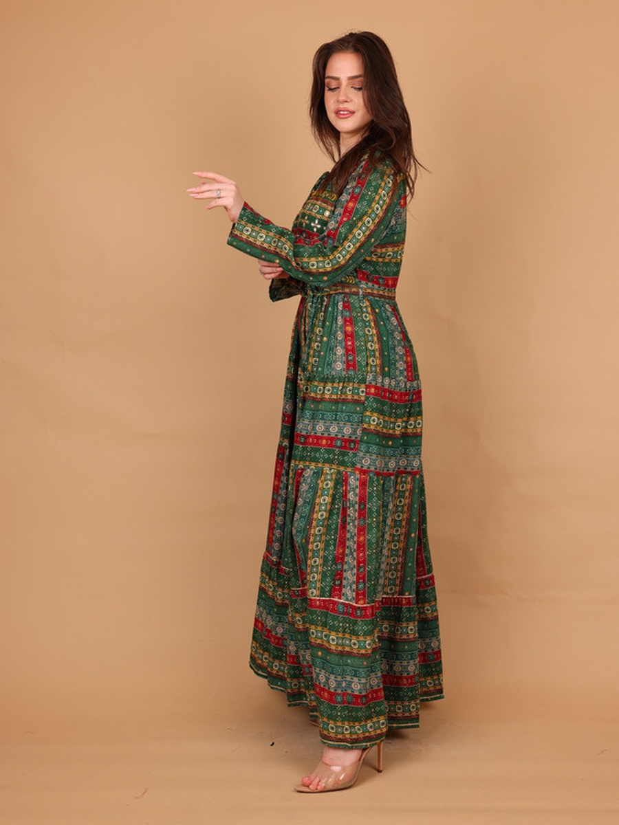 Mariam All Over Print Tiered Maxi Dress