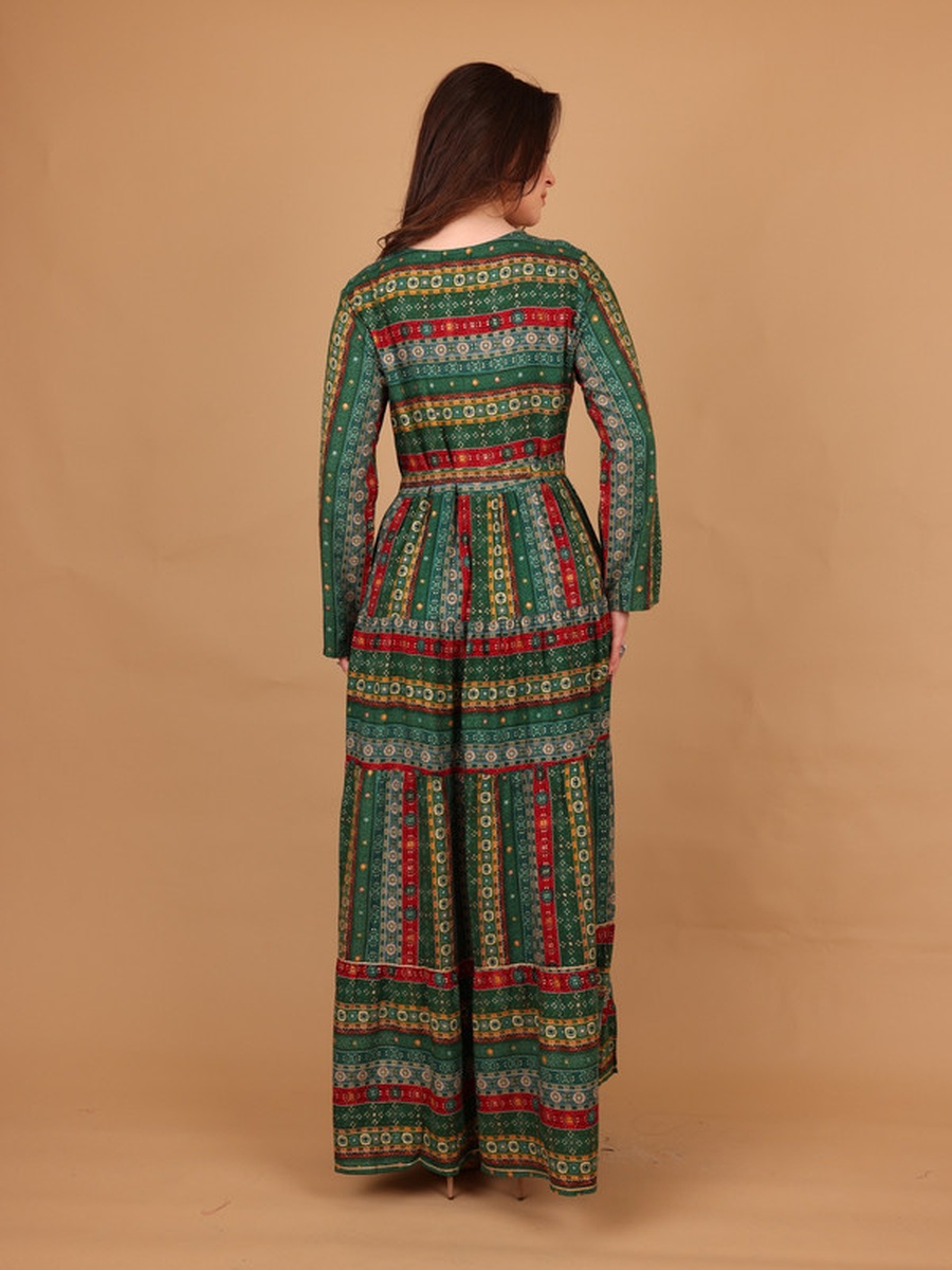 Mariam All Over Print Tiered Maxi Dress