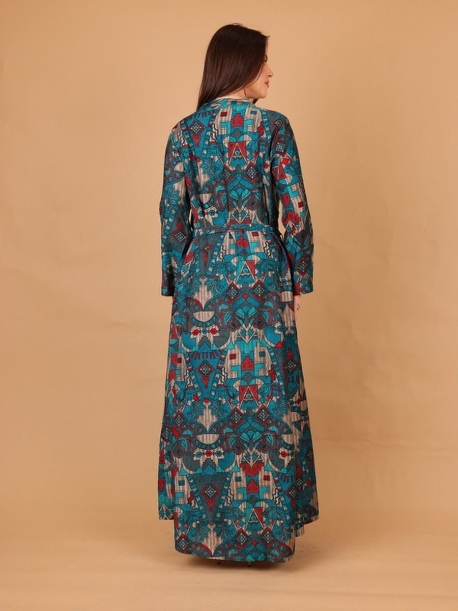 Sana All Over Print Notch Neck Maxi Dress