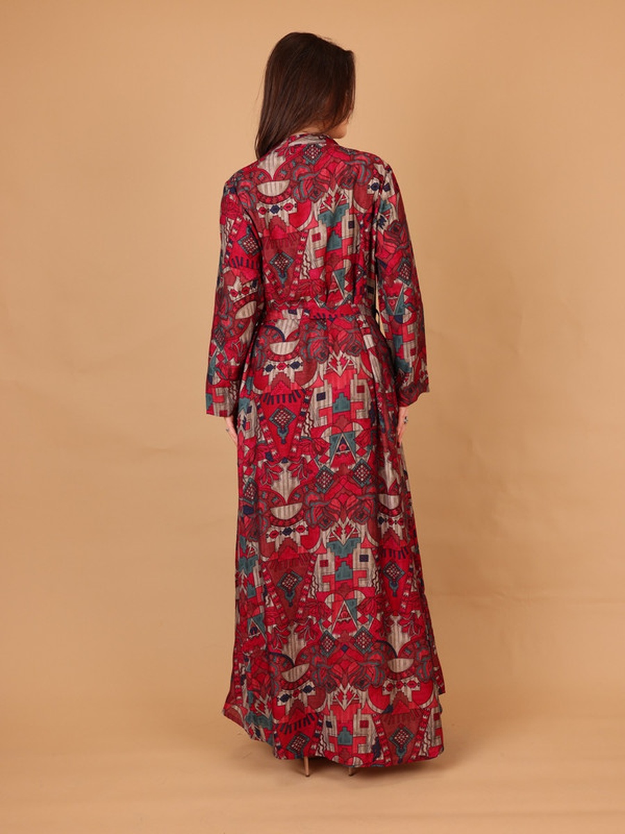 Sana All Over Print Notch Neck Maxi Dress