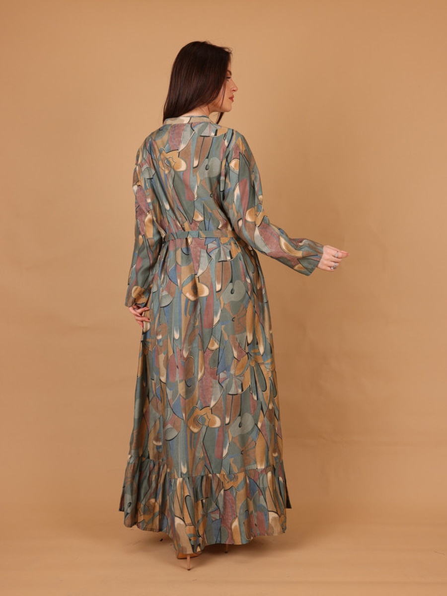 Hana All Over Print Beaded A-Line Maxi Dress