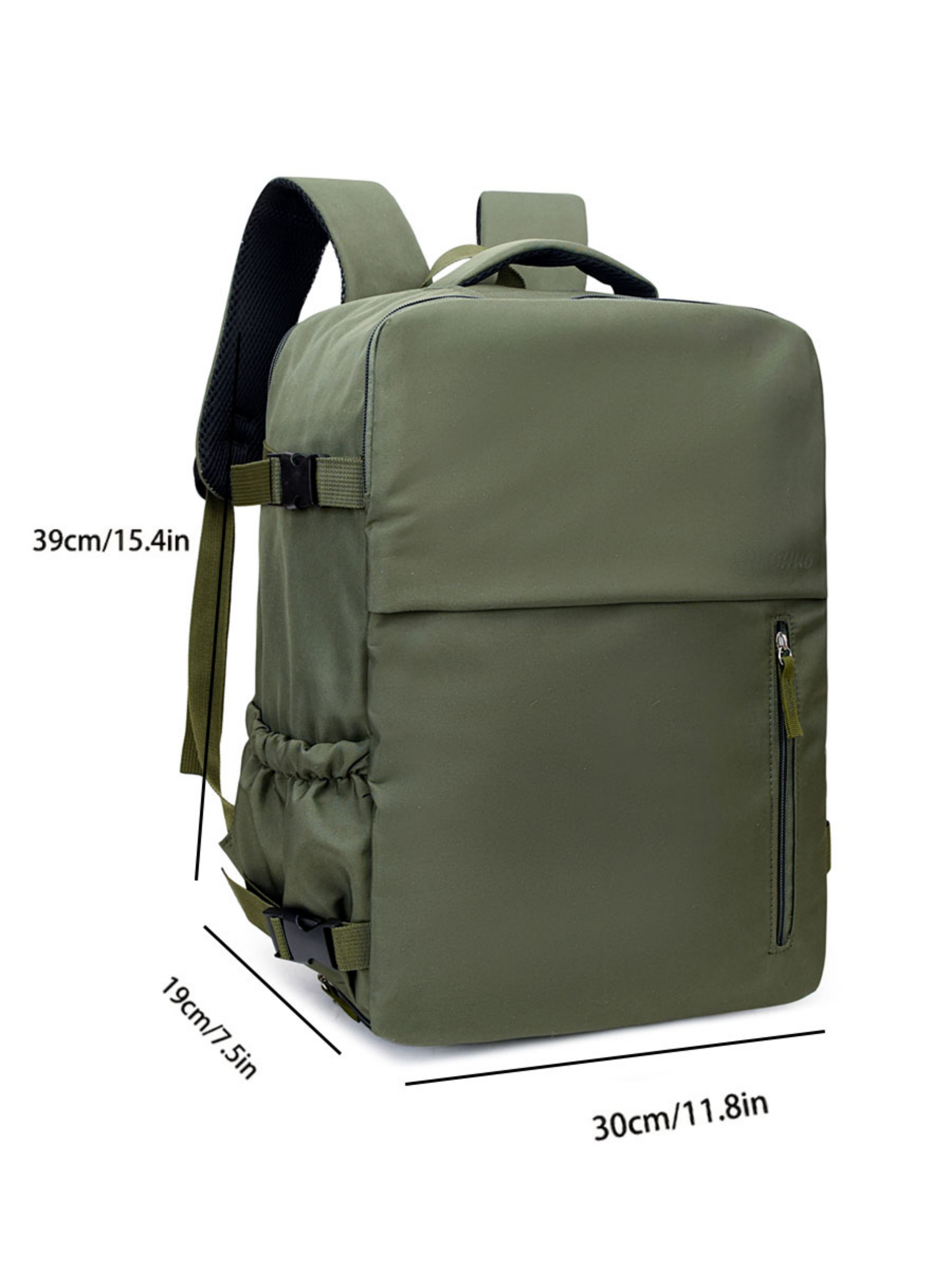 Dark Green Plain Backpack