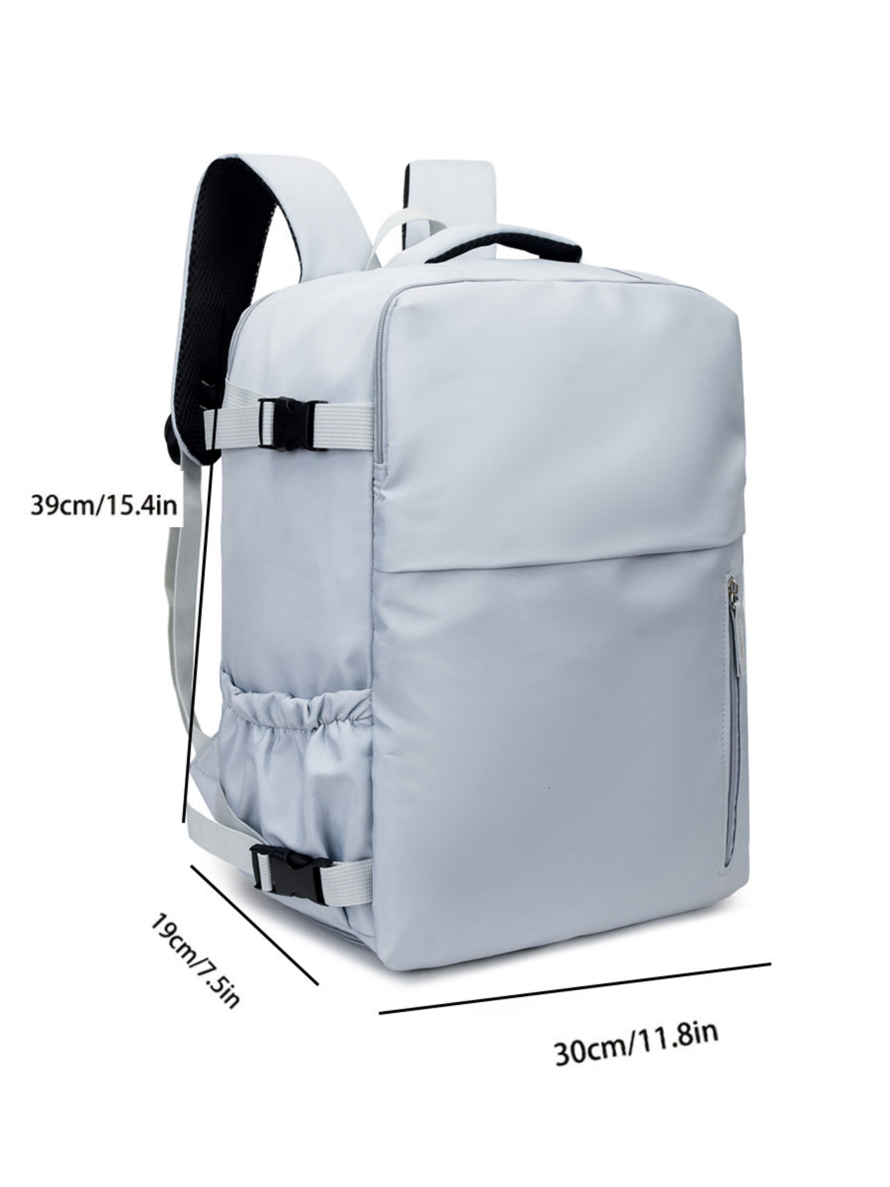 Light Blue Backpack with Shoe Compartment