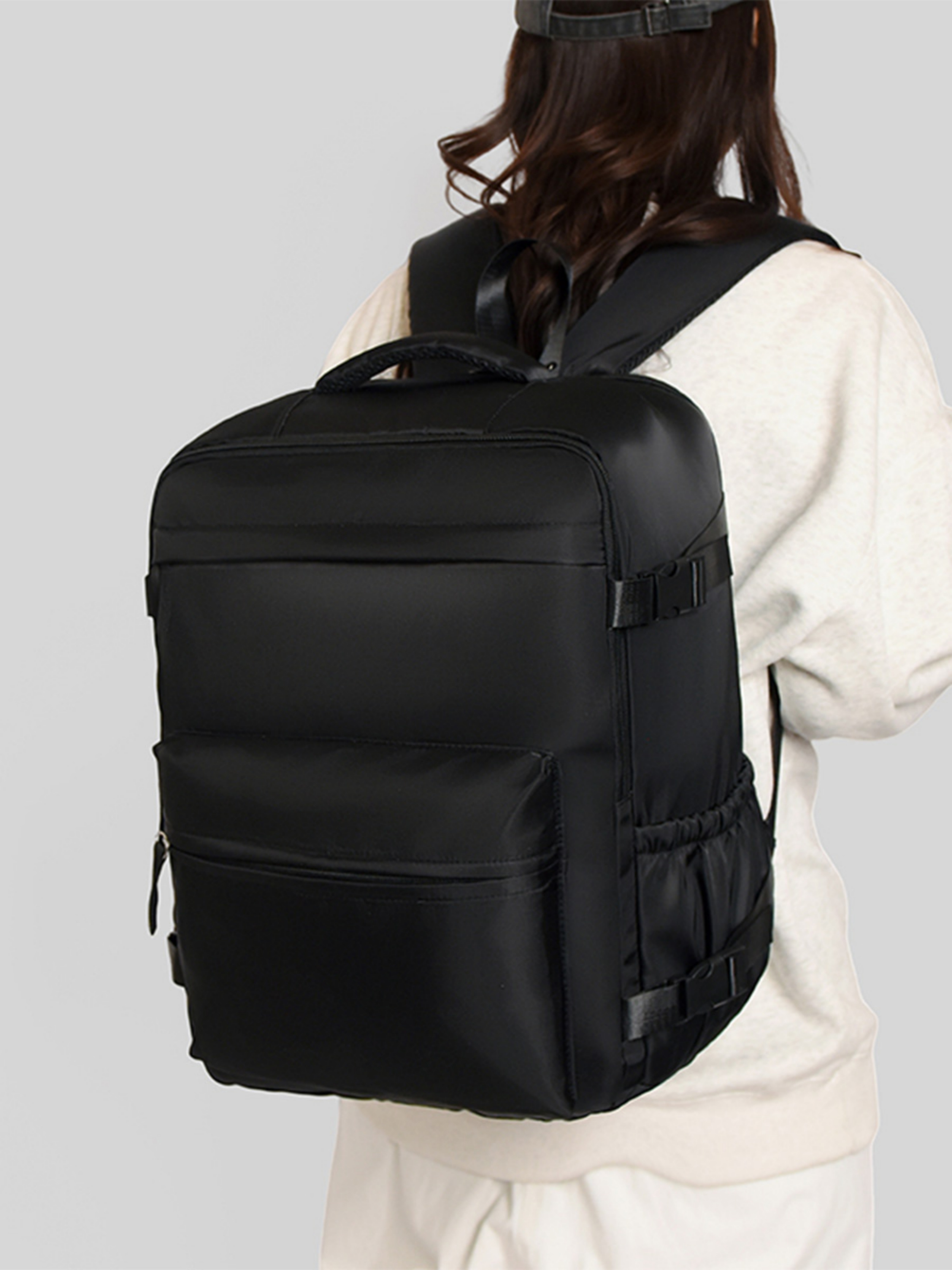 Black Backpack with Shoe Compartment