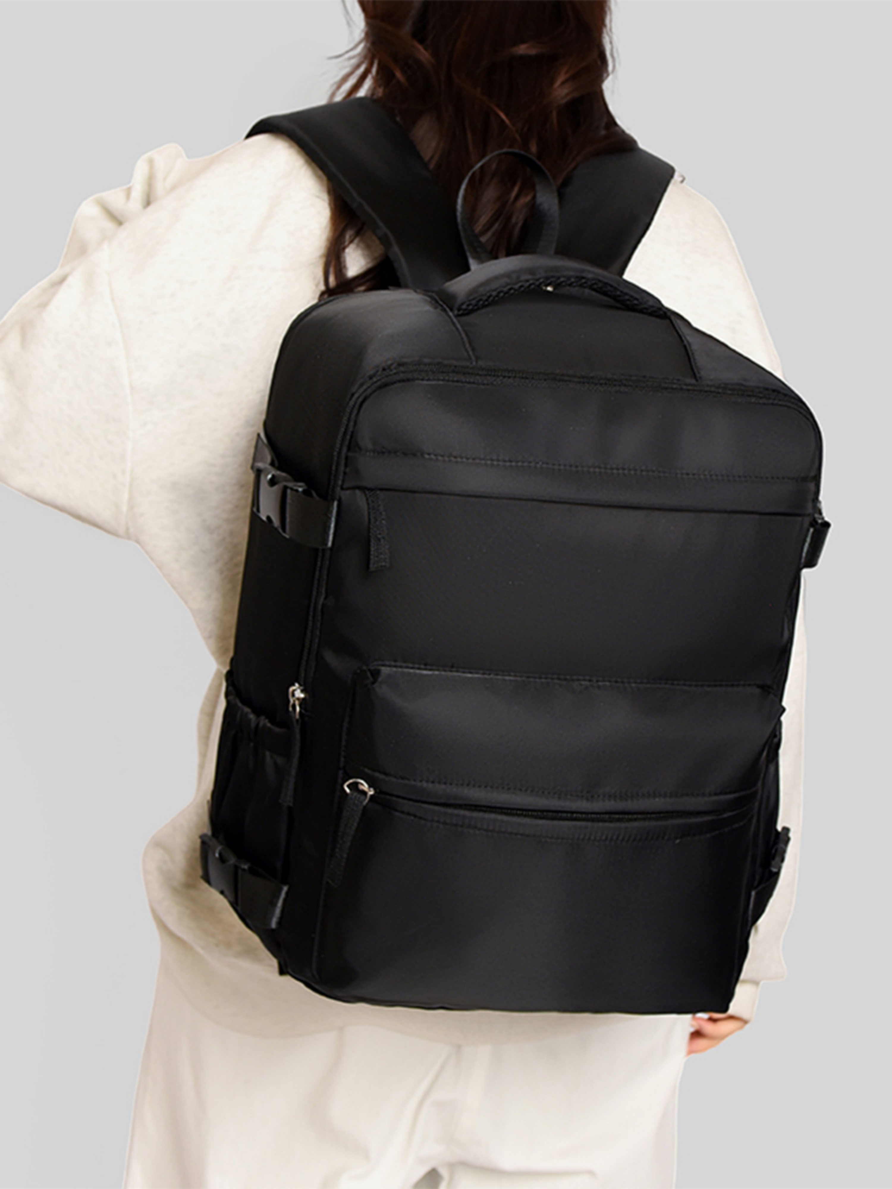 Black Backpack with Shoe Compartment