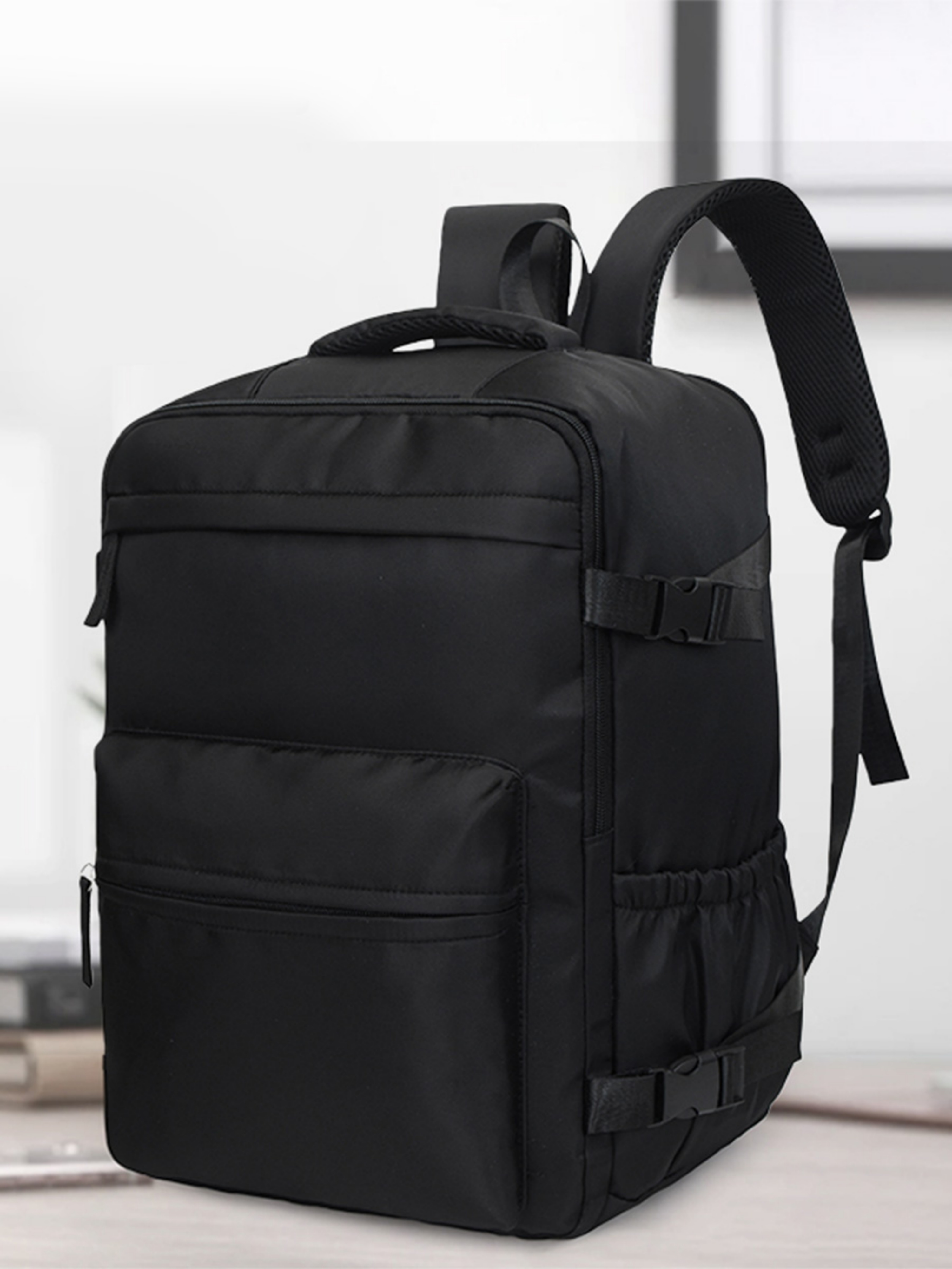 Black Backpack with Shoe Compartment