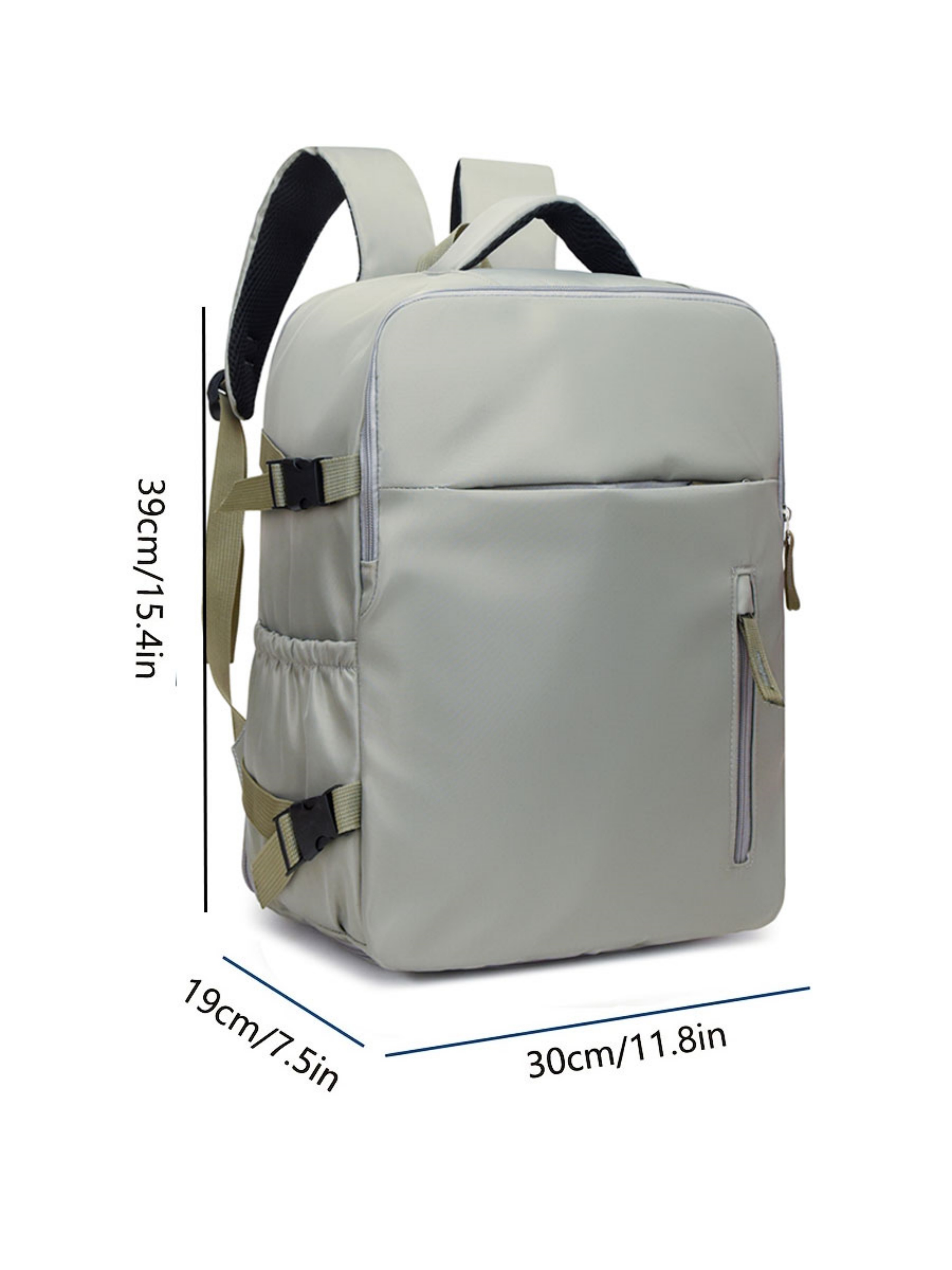 Grey Travel Backpack with Shoe Compartment