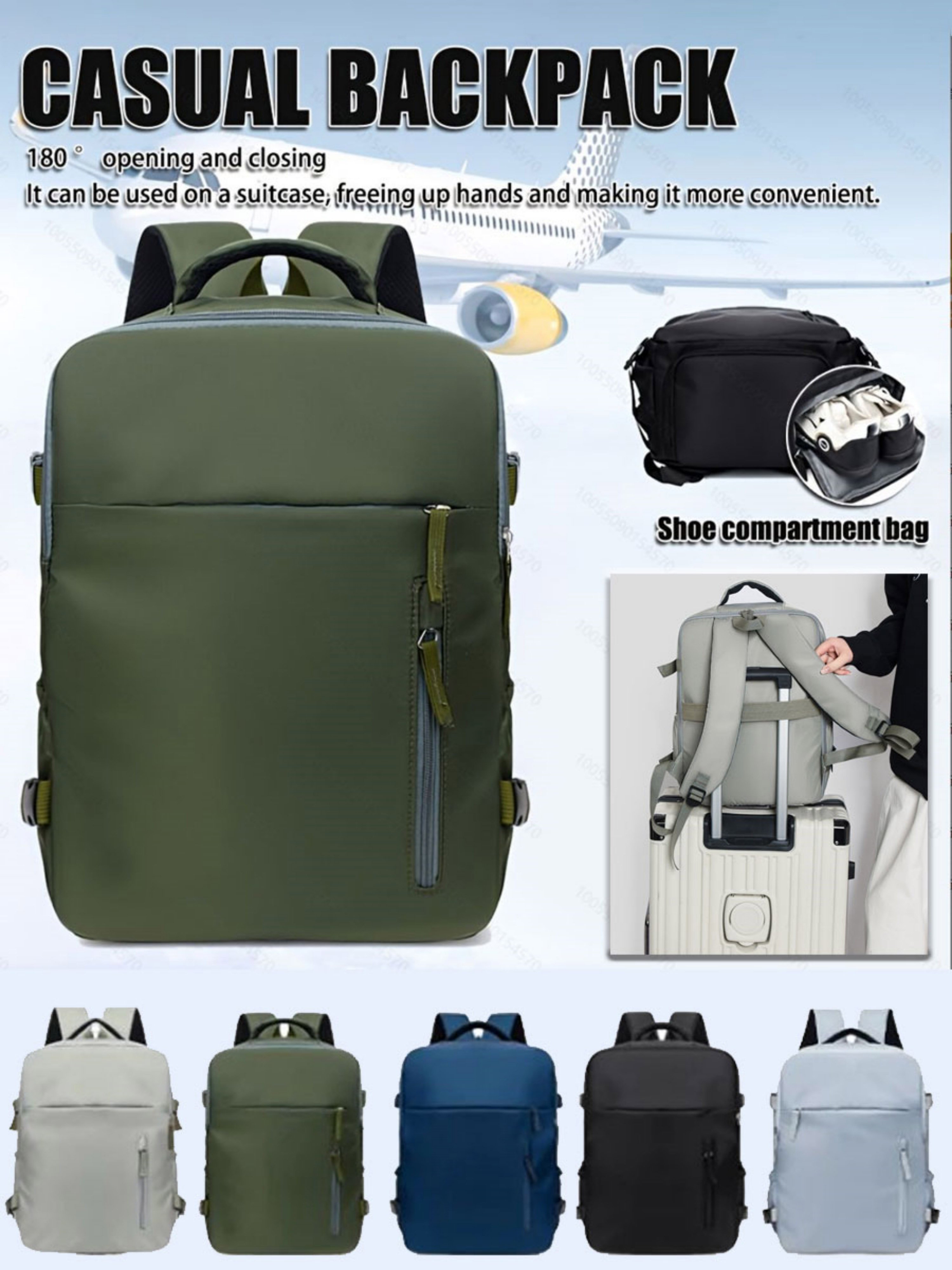 Dark Green Travel Backpack