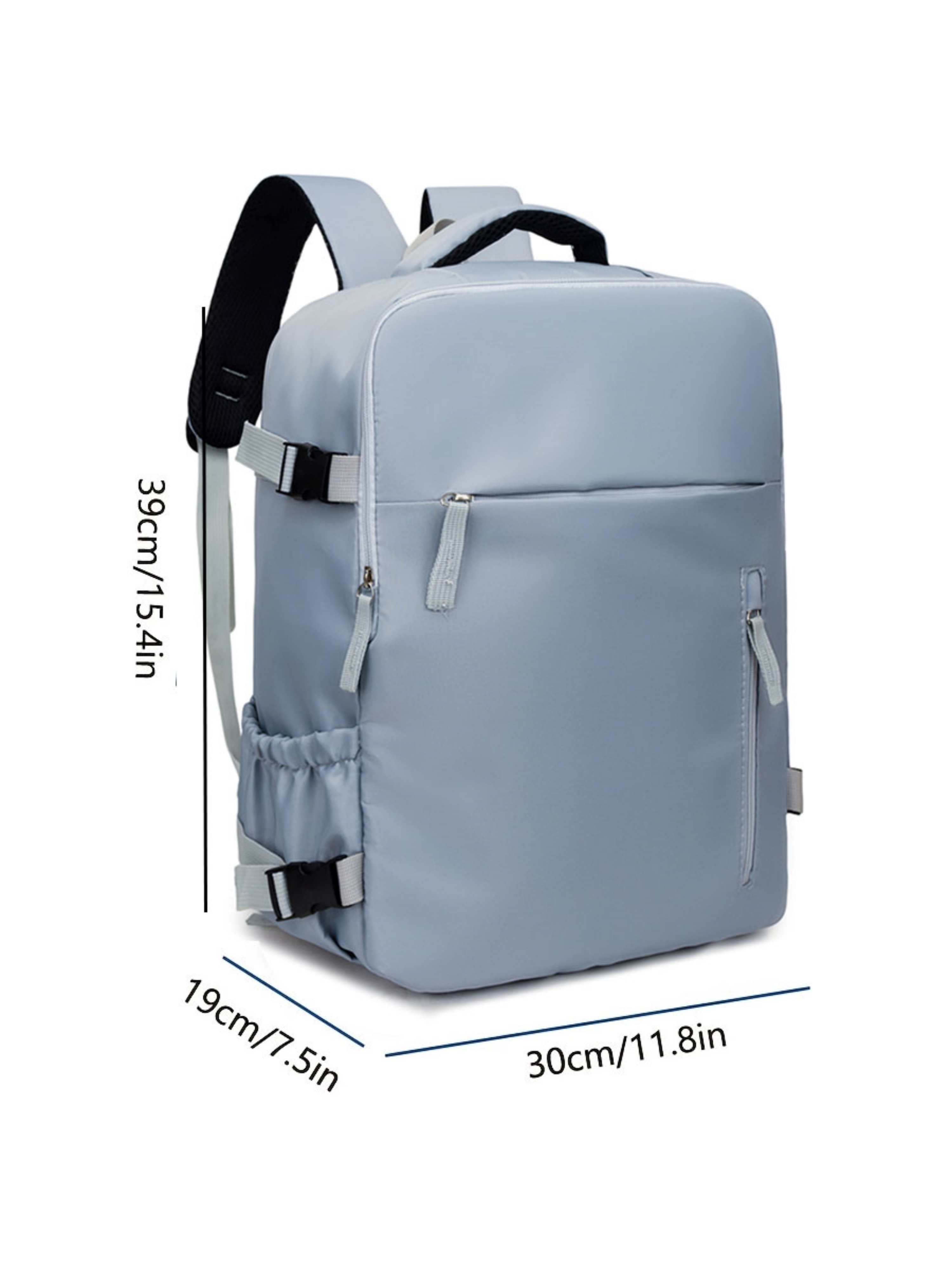 Light Blue Backpack with Shoe Compartment