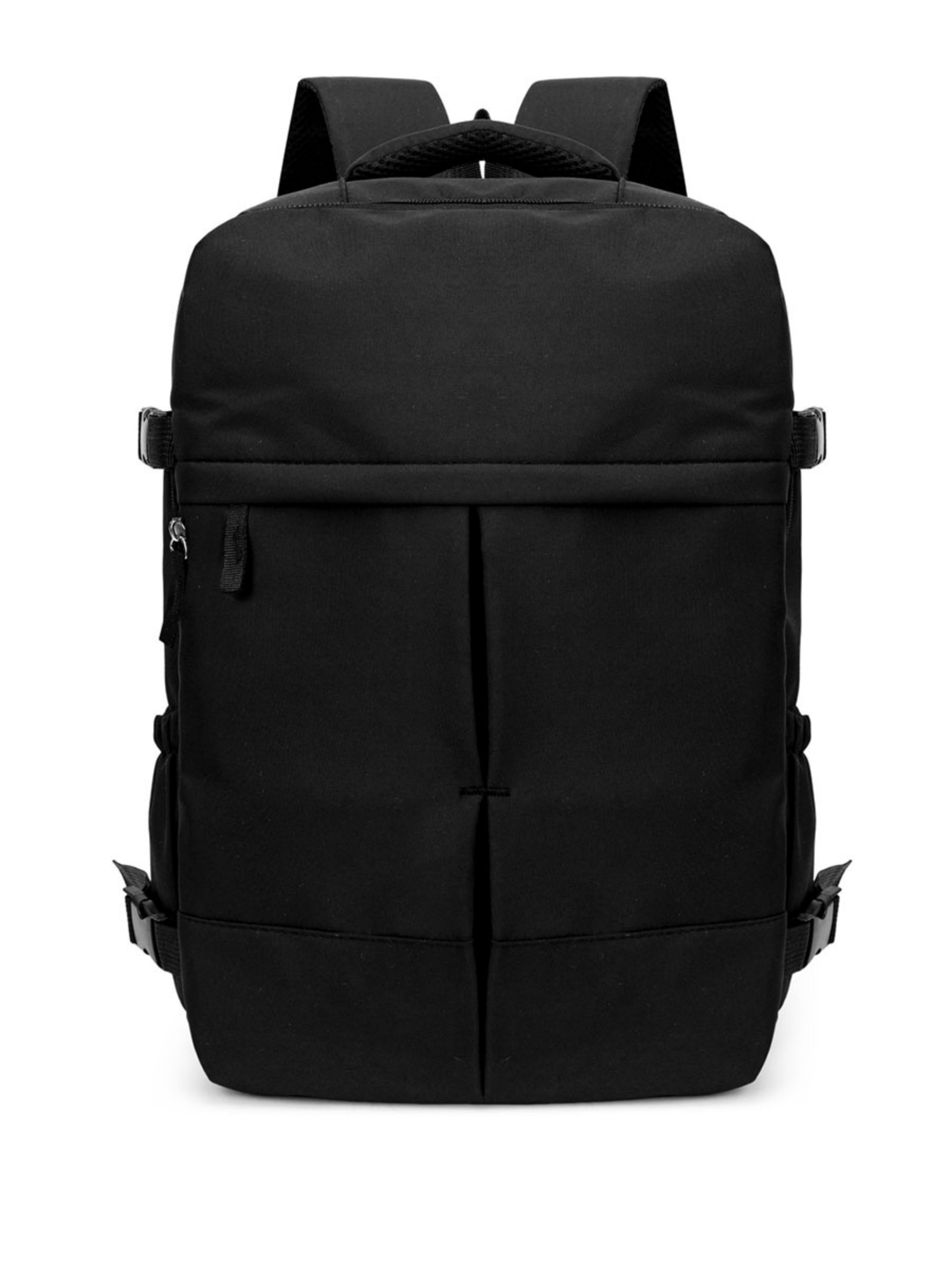Black Travel Backpack with Shoe Compartment