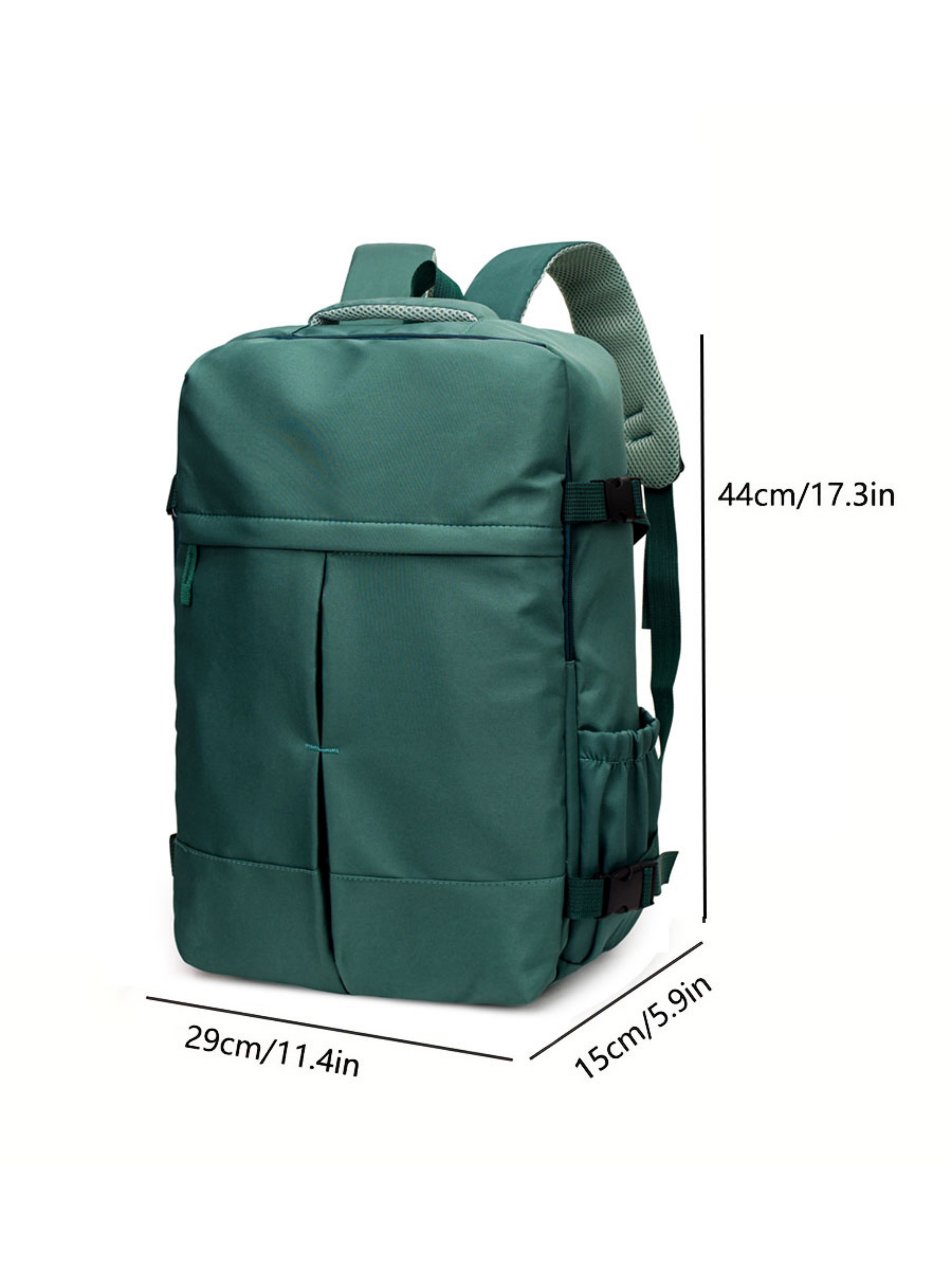 Green Travel Backpack with Shoe Compartment