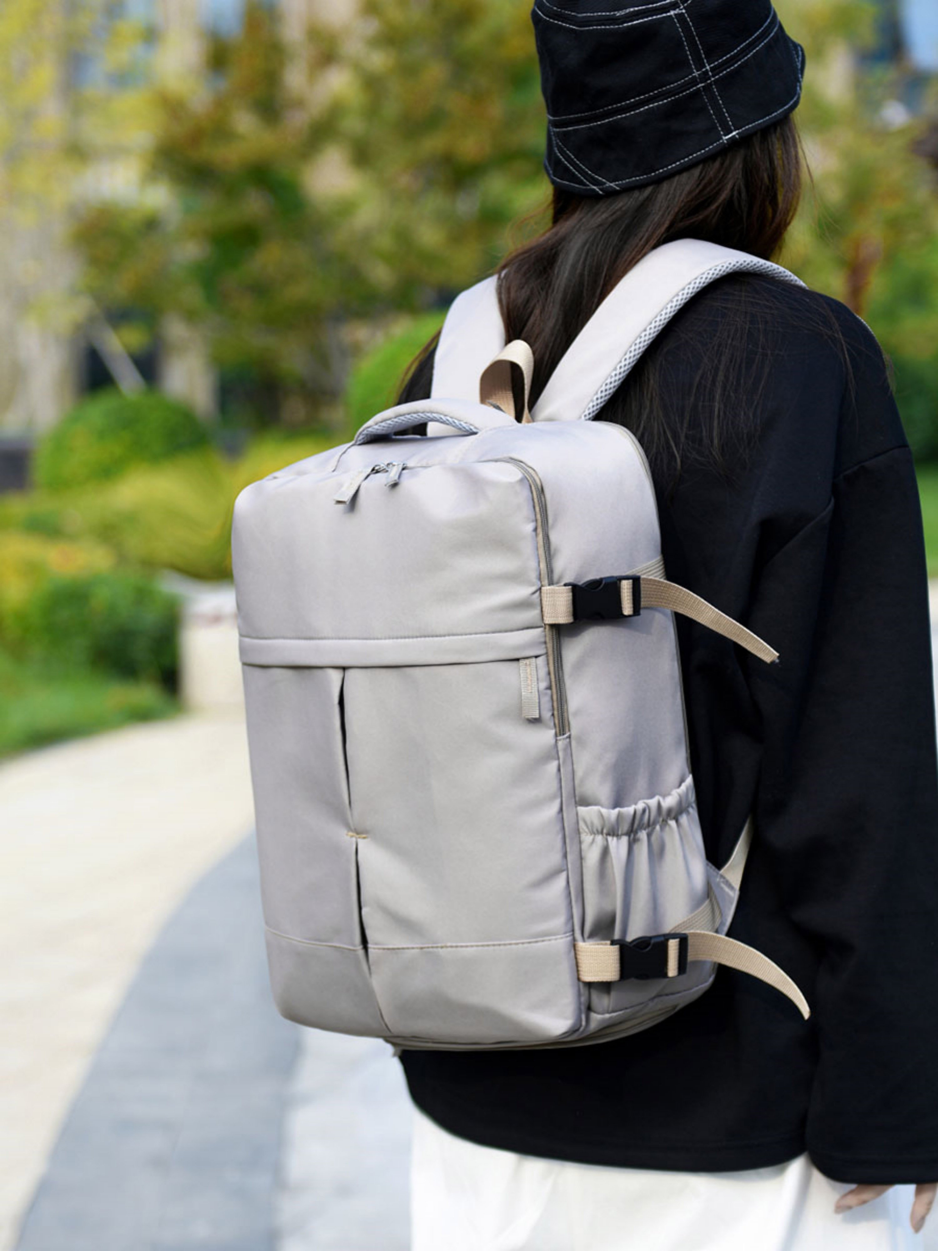 Grey Plain Travel Backpack
