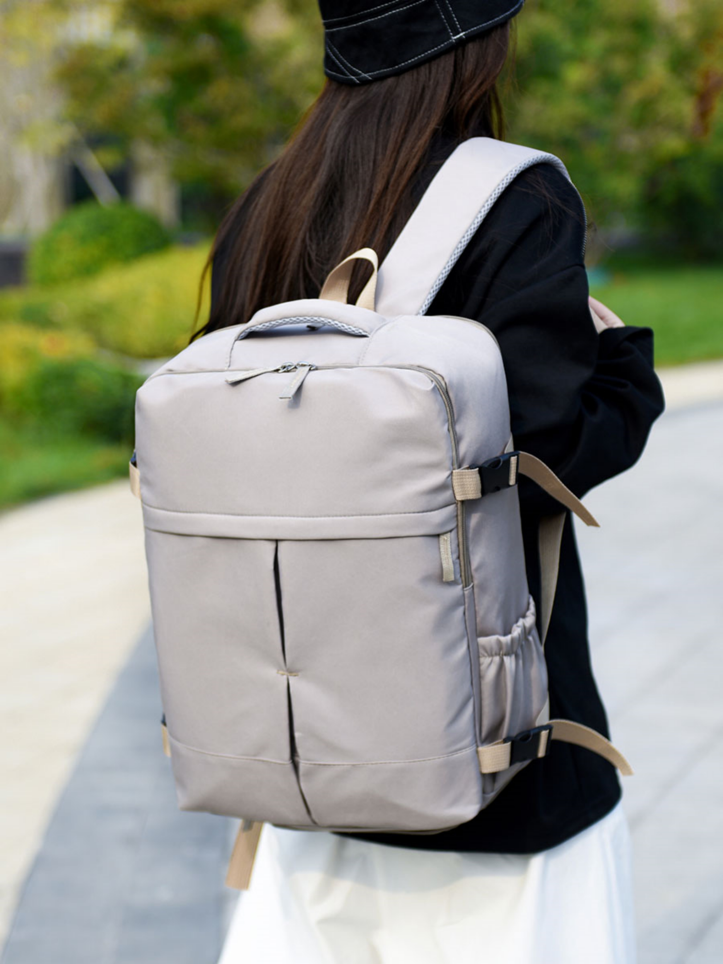 Grey Plain Travel Backpack