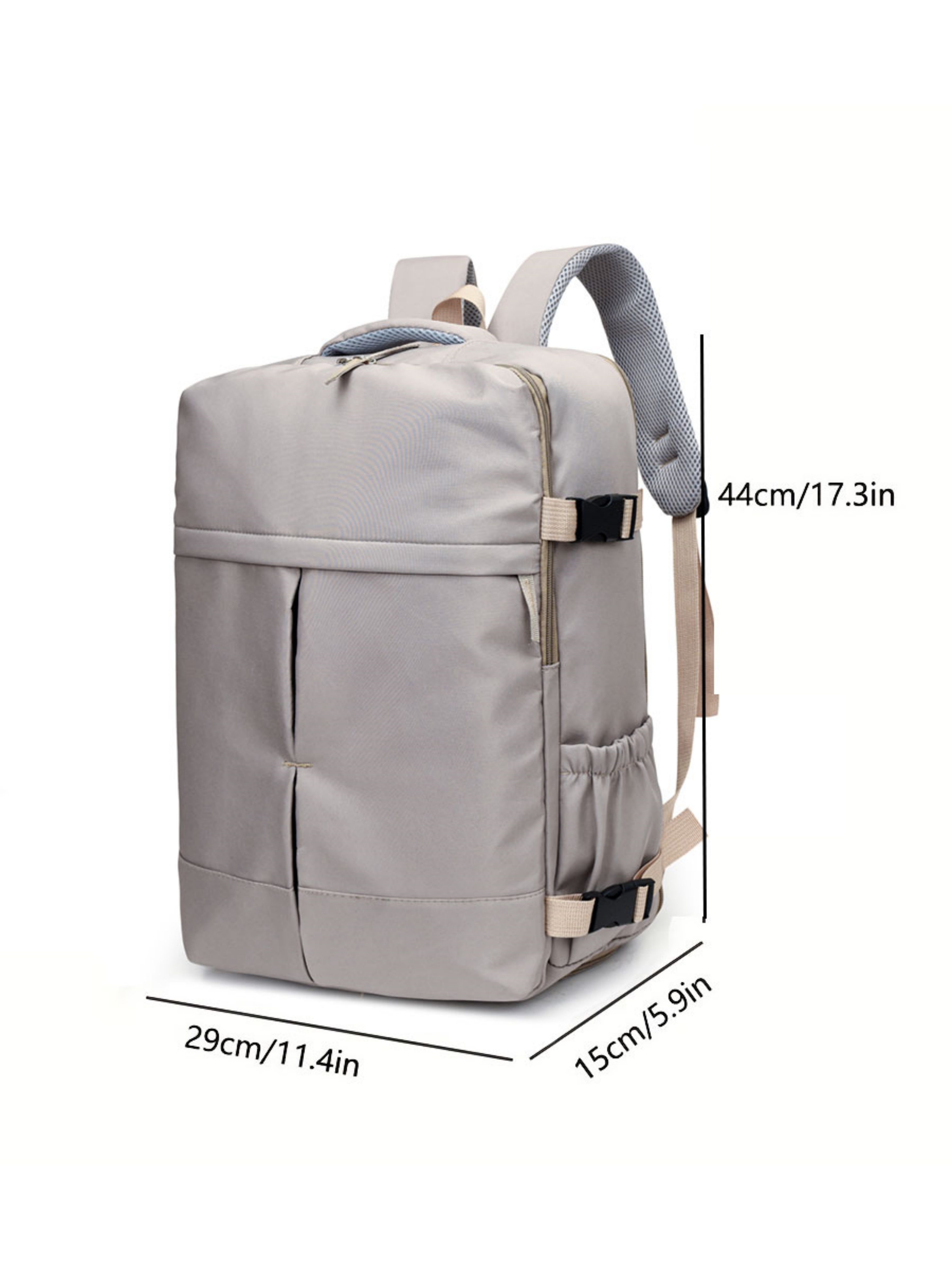 Grey Plain Travel Backpack
