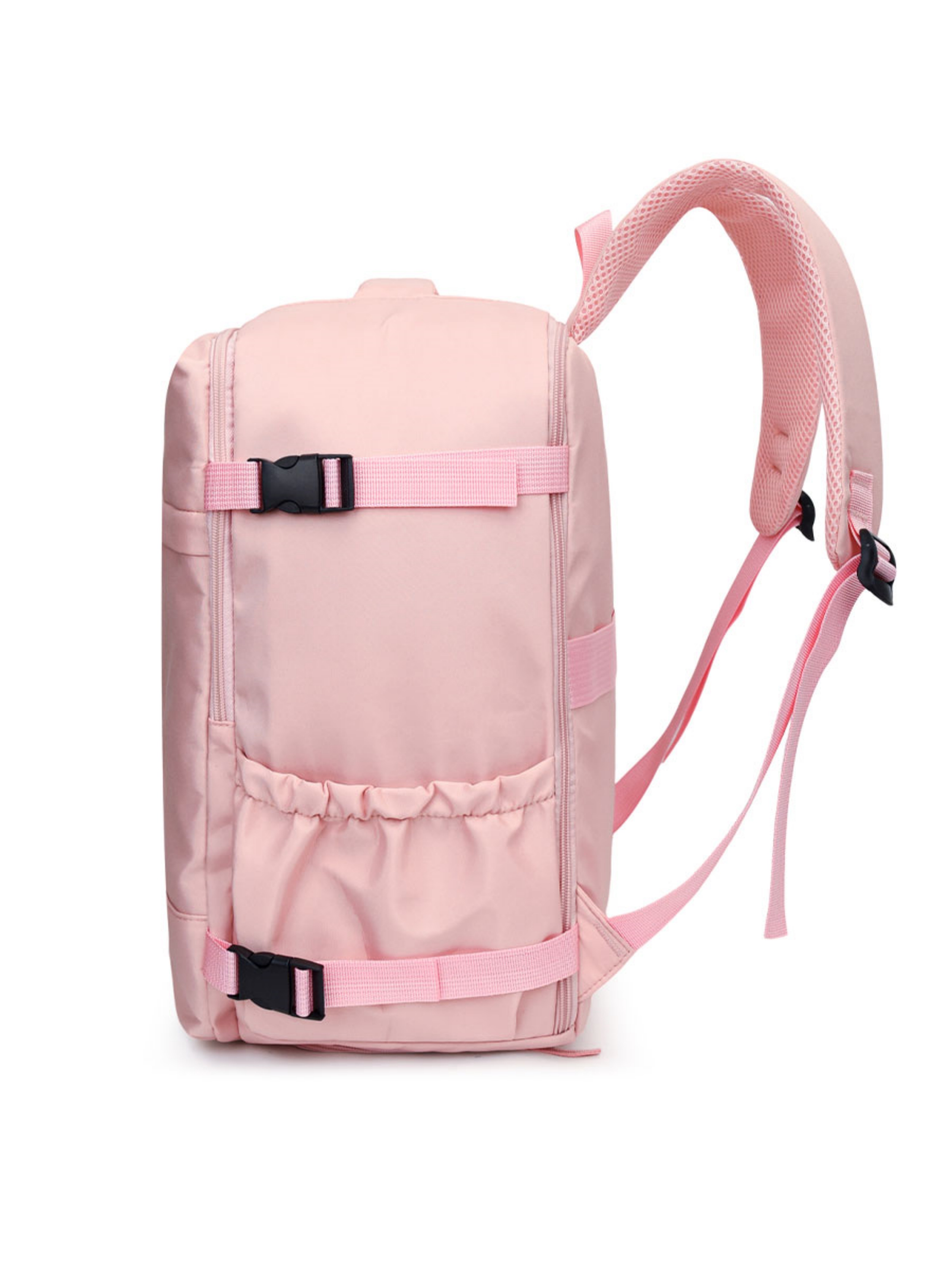 Pink Travel Backpack with Shoe Compartment