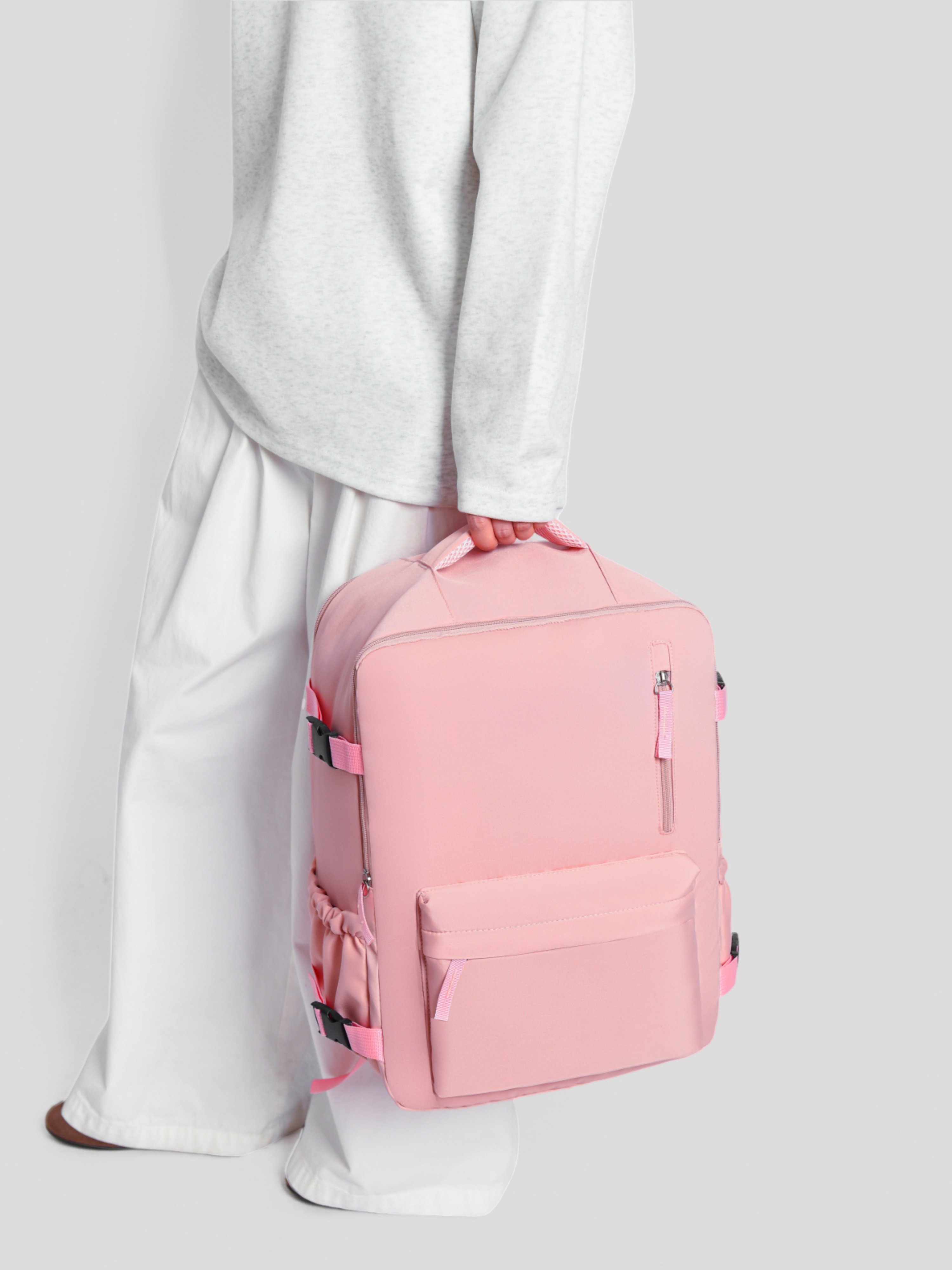 Pink Plain Backpack