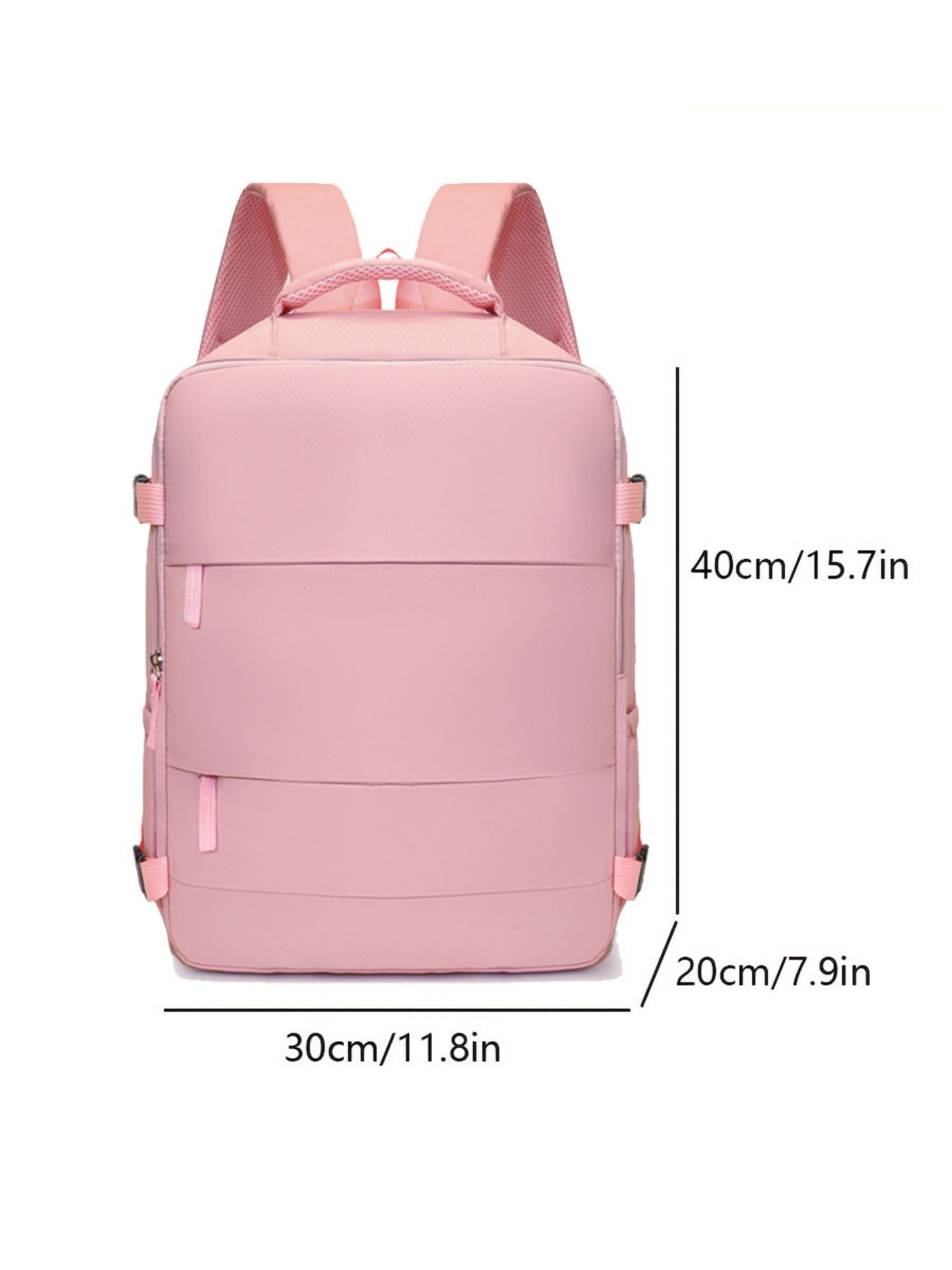 Pink Travel Backpack with Shoe Compartment
