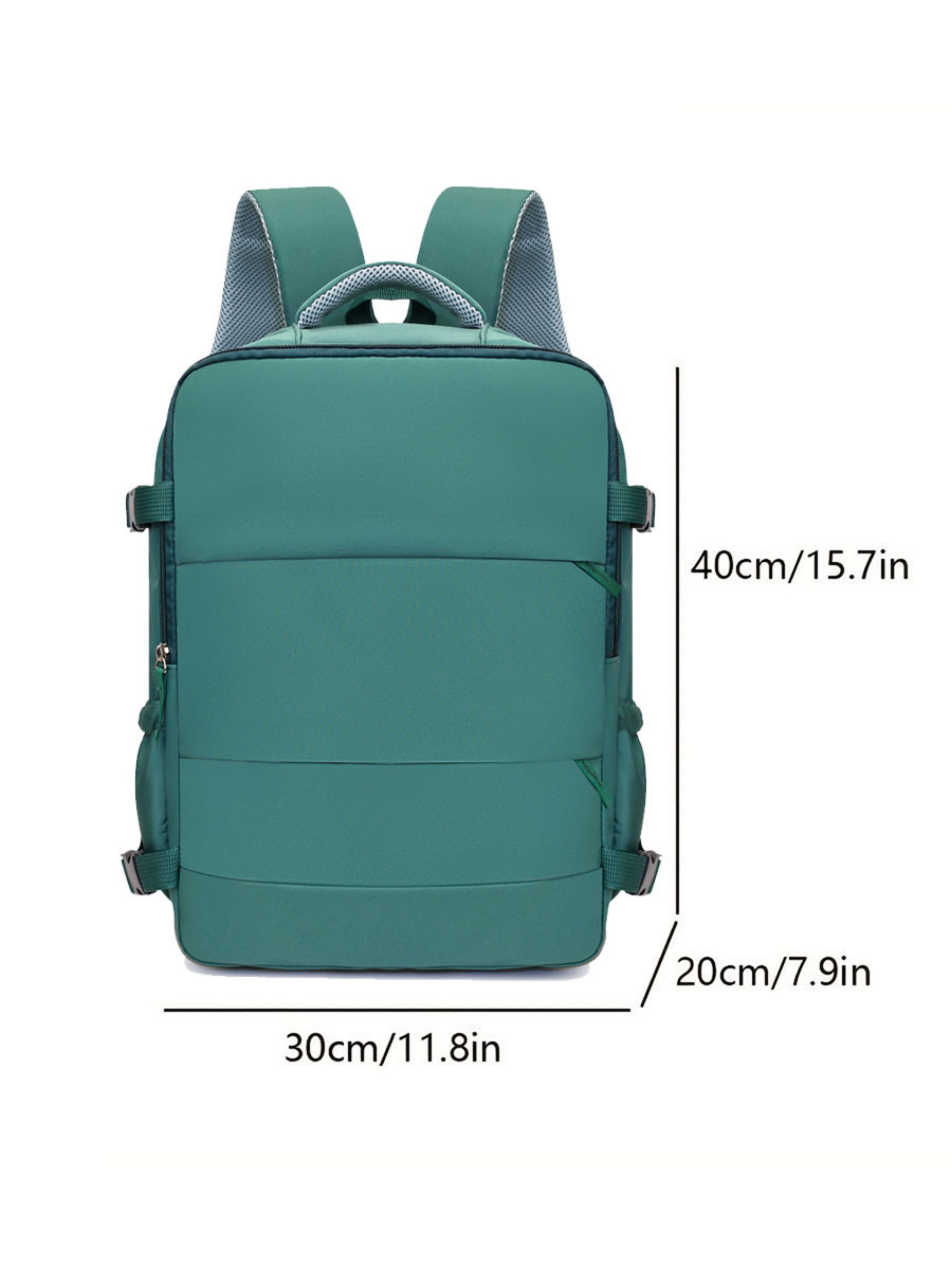 Green Travel Backpack with Shoe Compartment