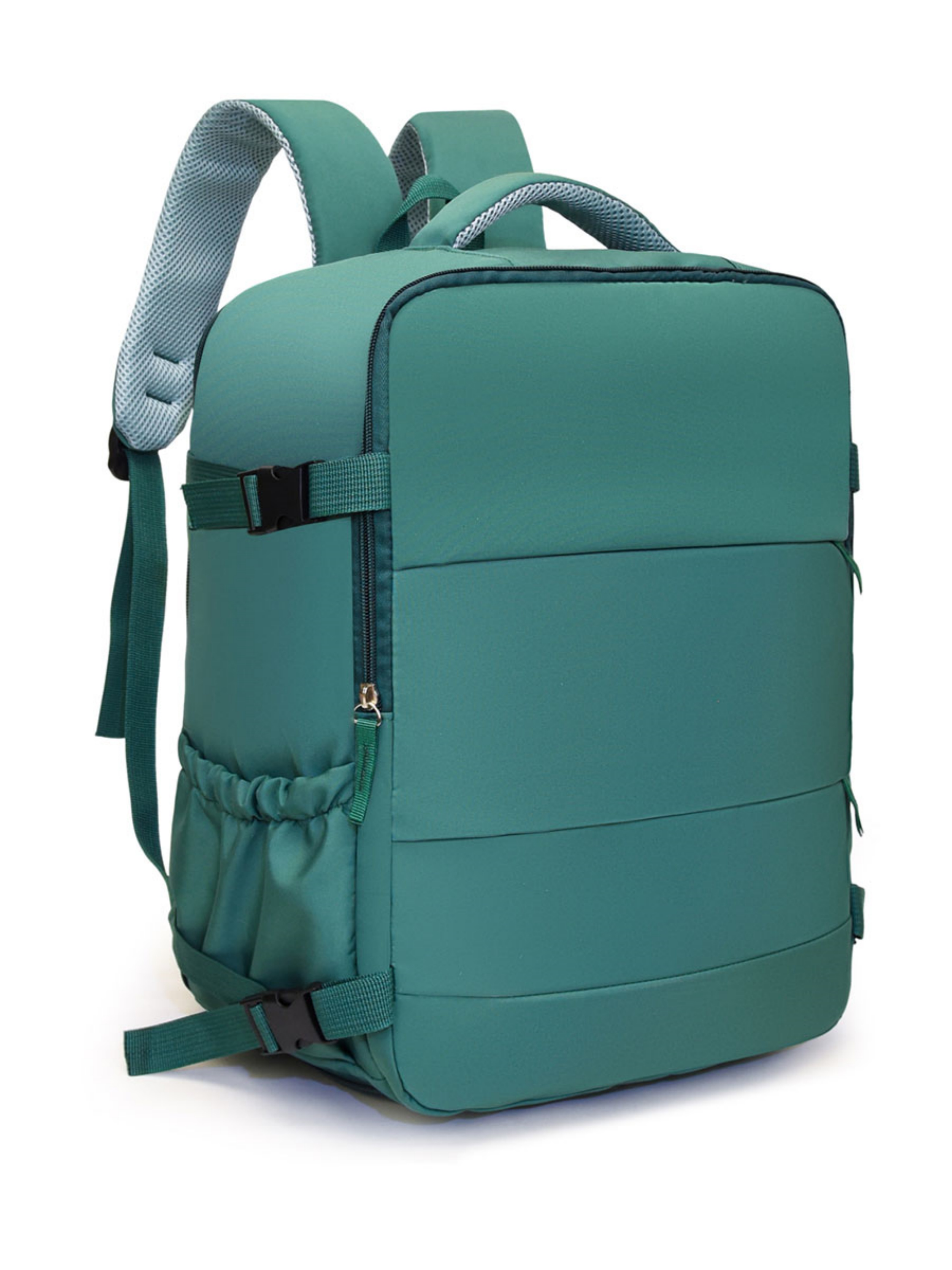 Green Travel Backpack with Shoe Compartment