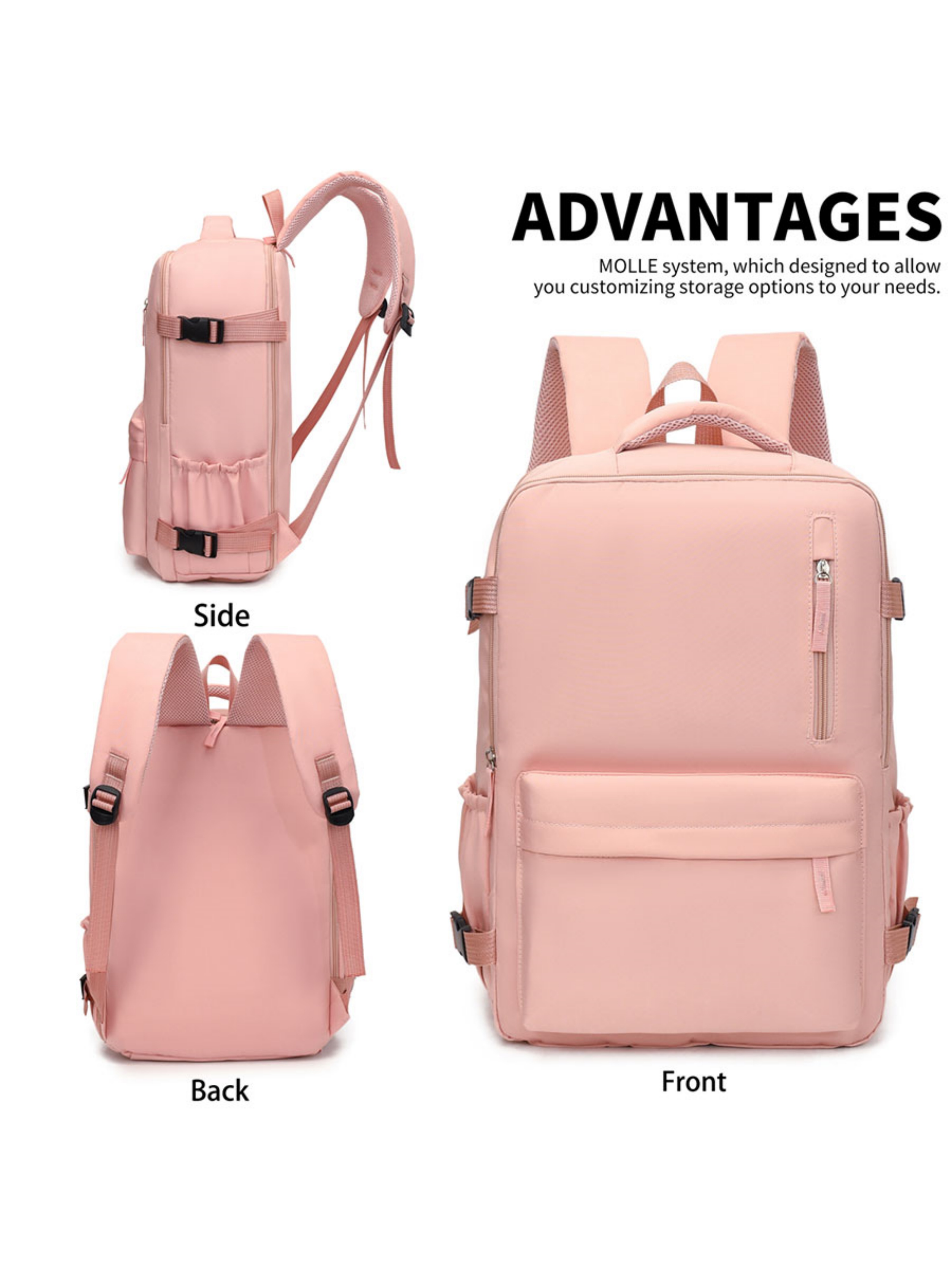 Pink Backpack with Shoe Compartment