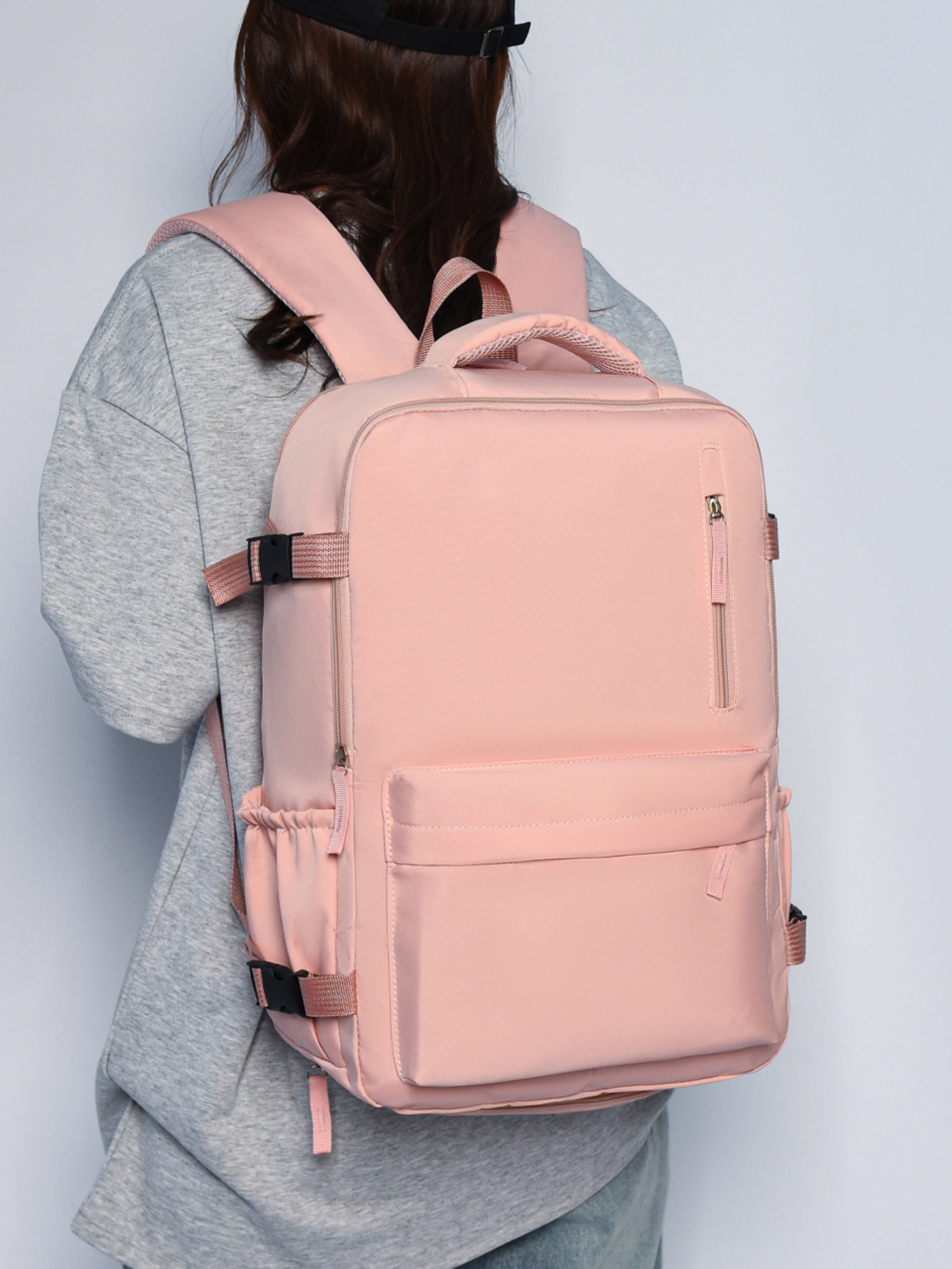 Pink Backpack with Shoe Compartment