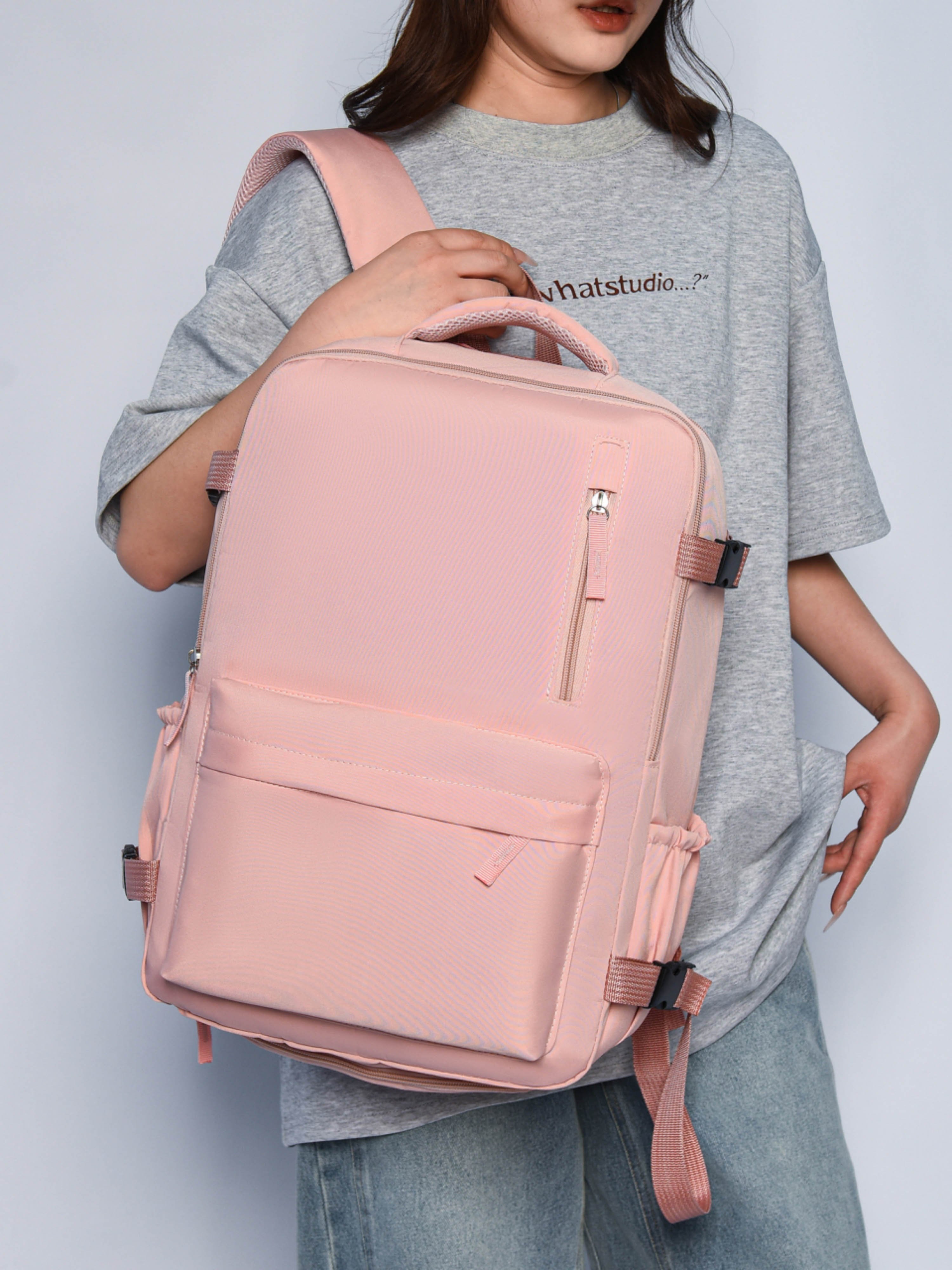 Pink Backpack with Shoe Compartment