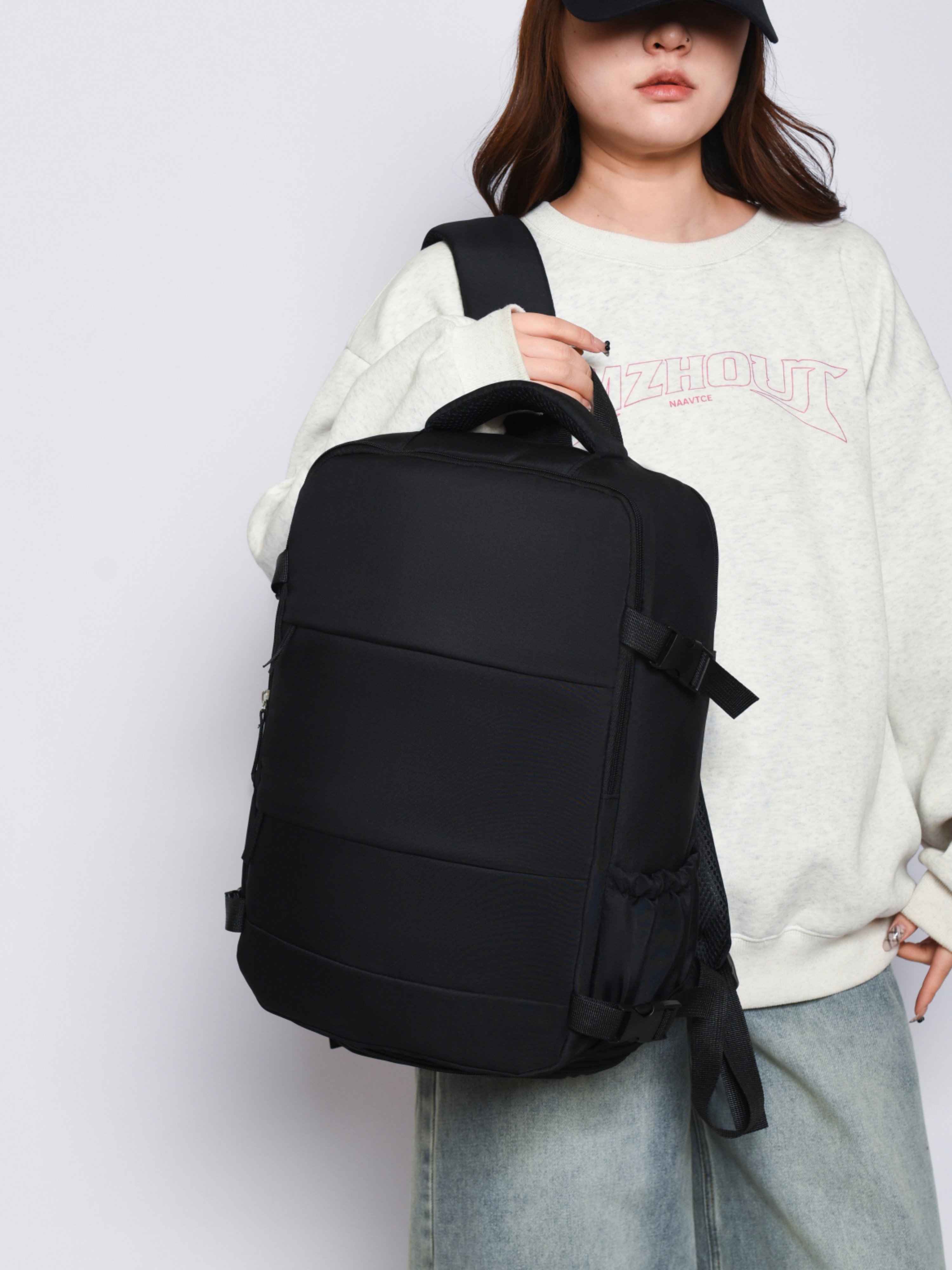 Black Backpack with Shoe Compartment