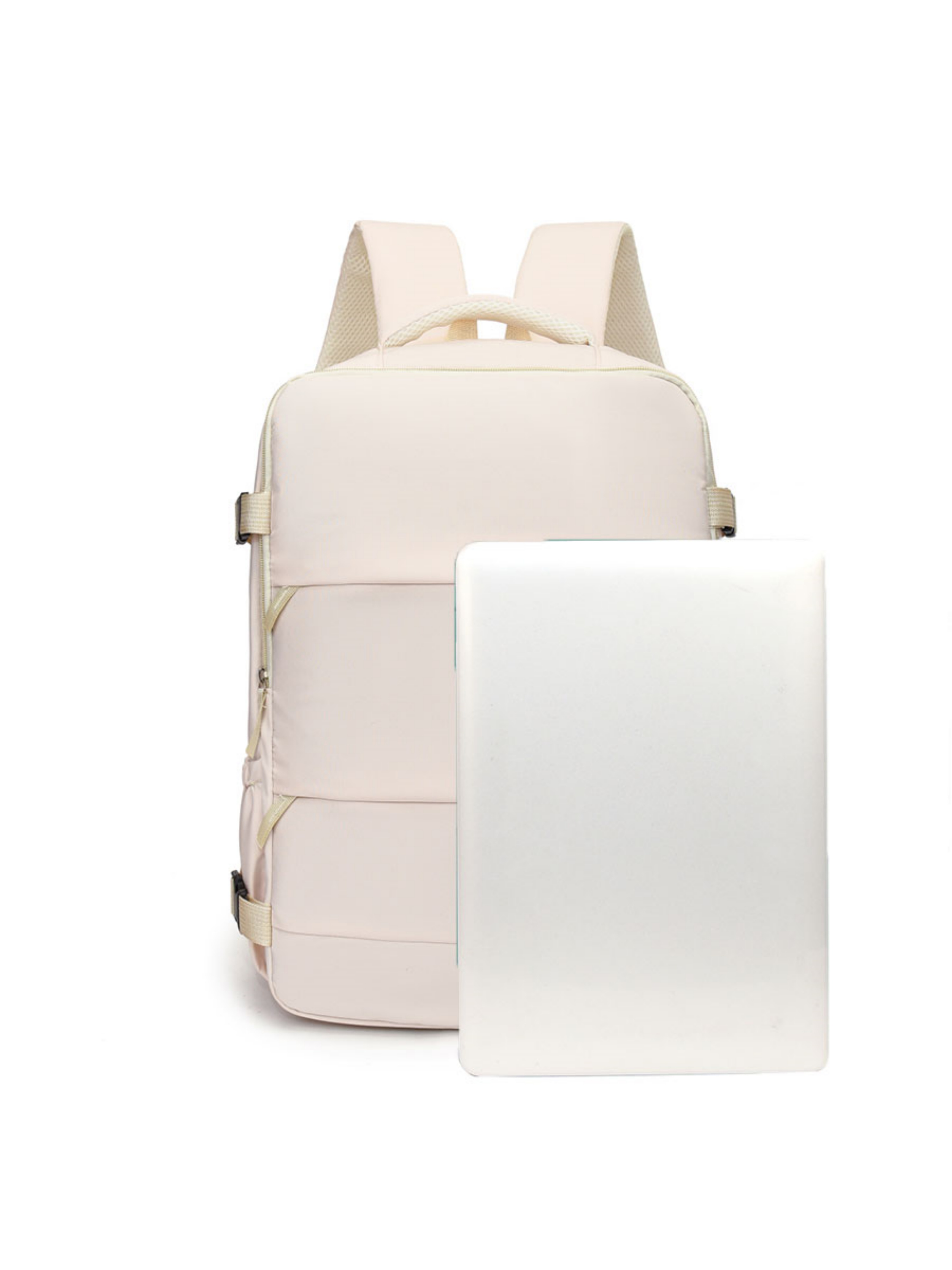 White Backpack with Shoe Compartment