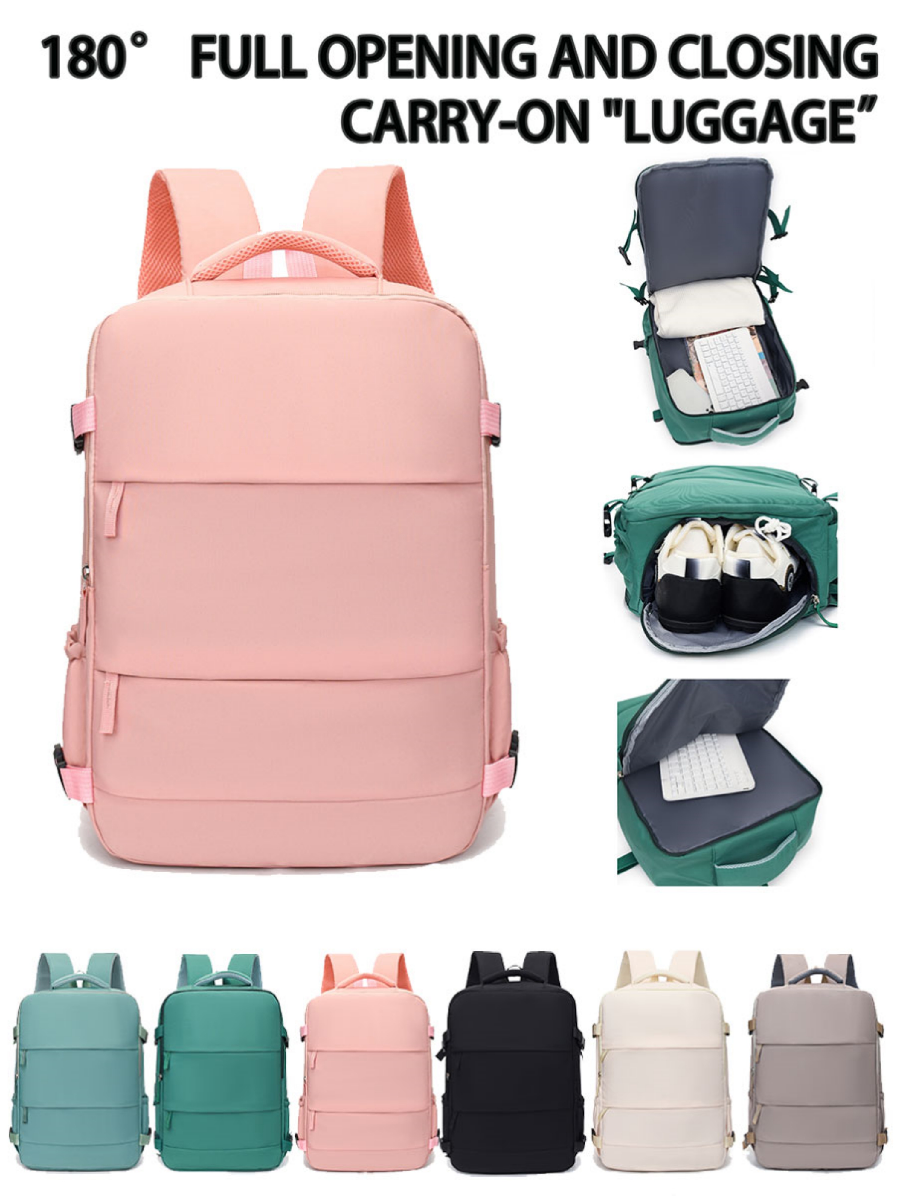 Pink Backpack with Shoe Compartment