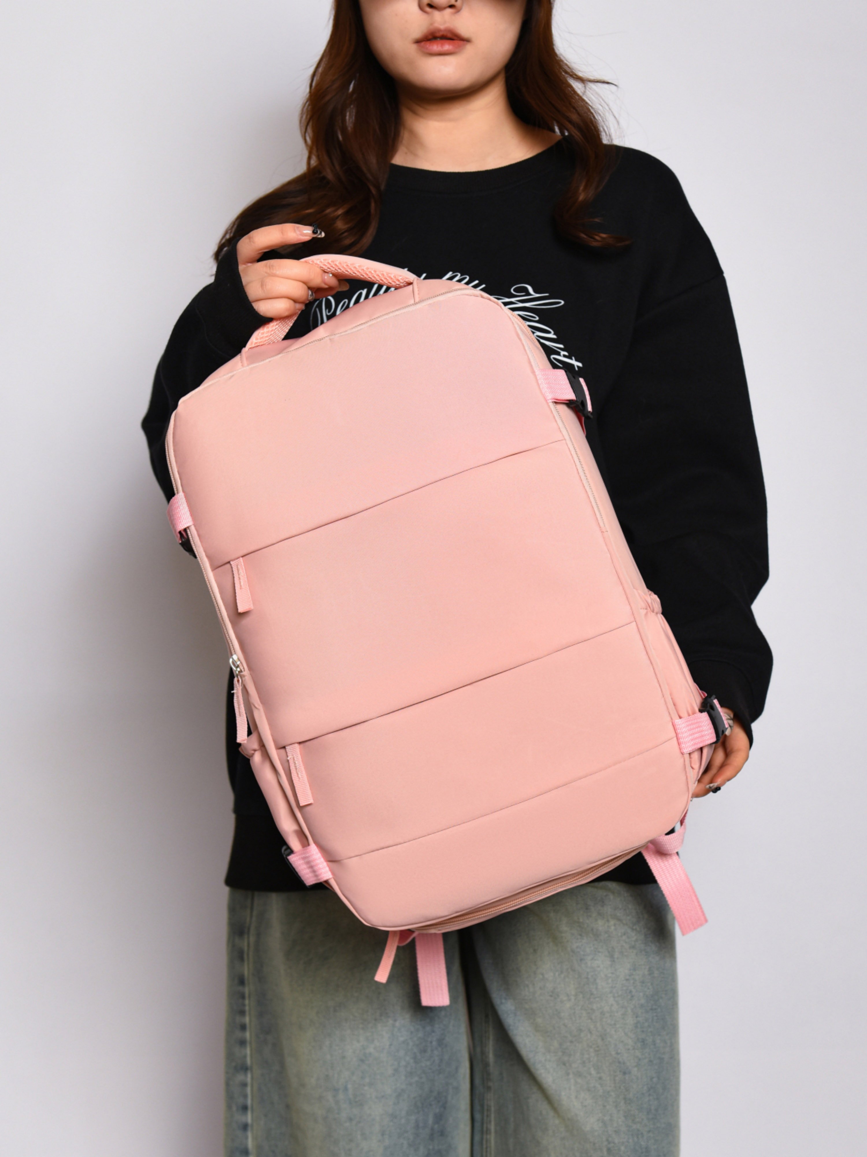 Pink Backpack with Shoe Compartment