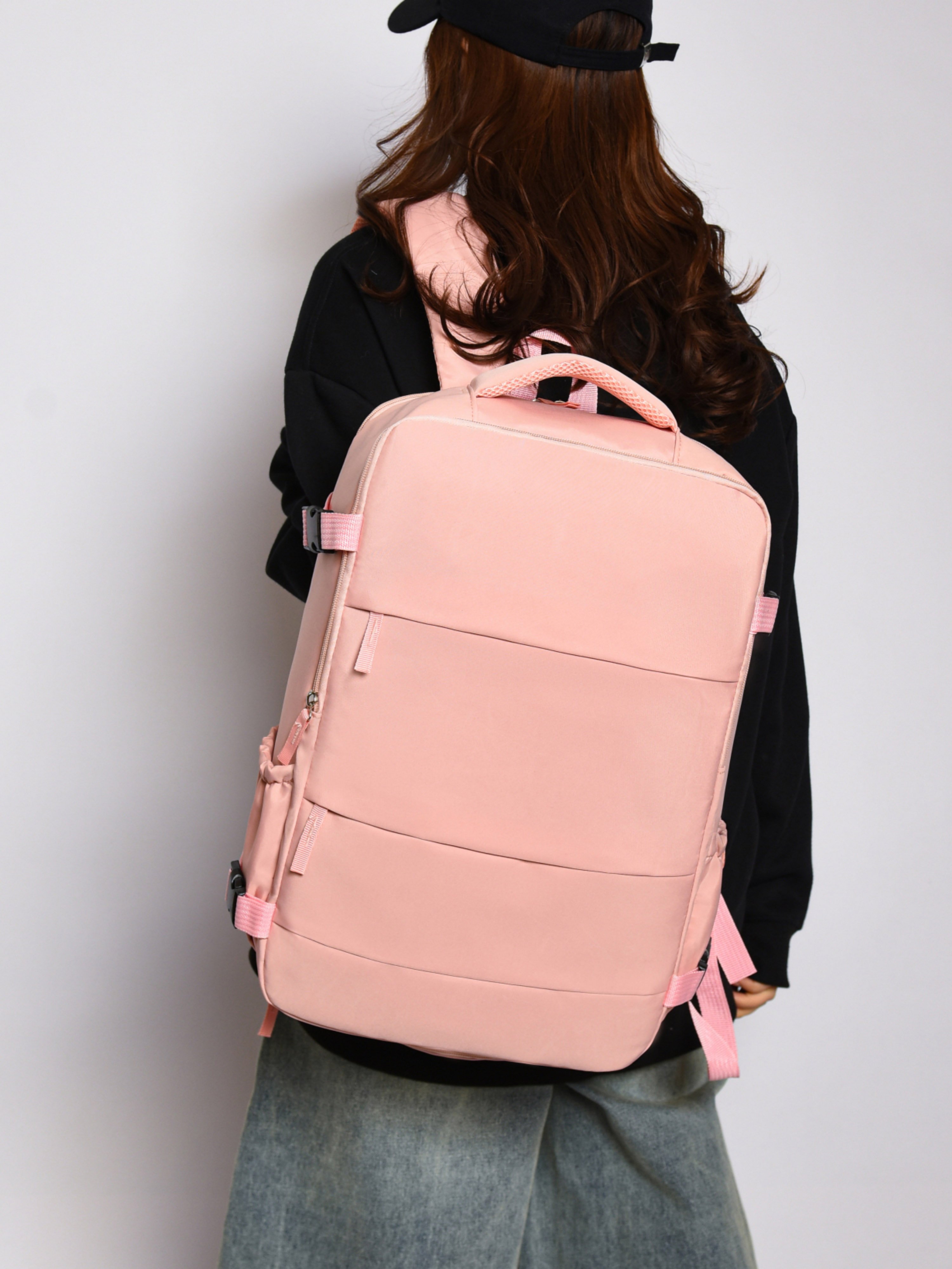 Pink Backpack with Shoe Compartment
