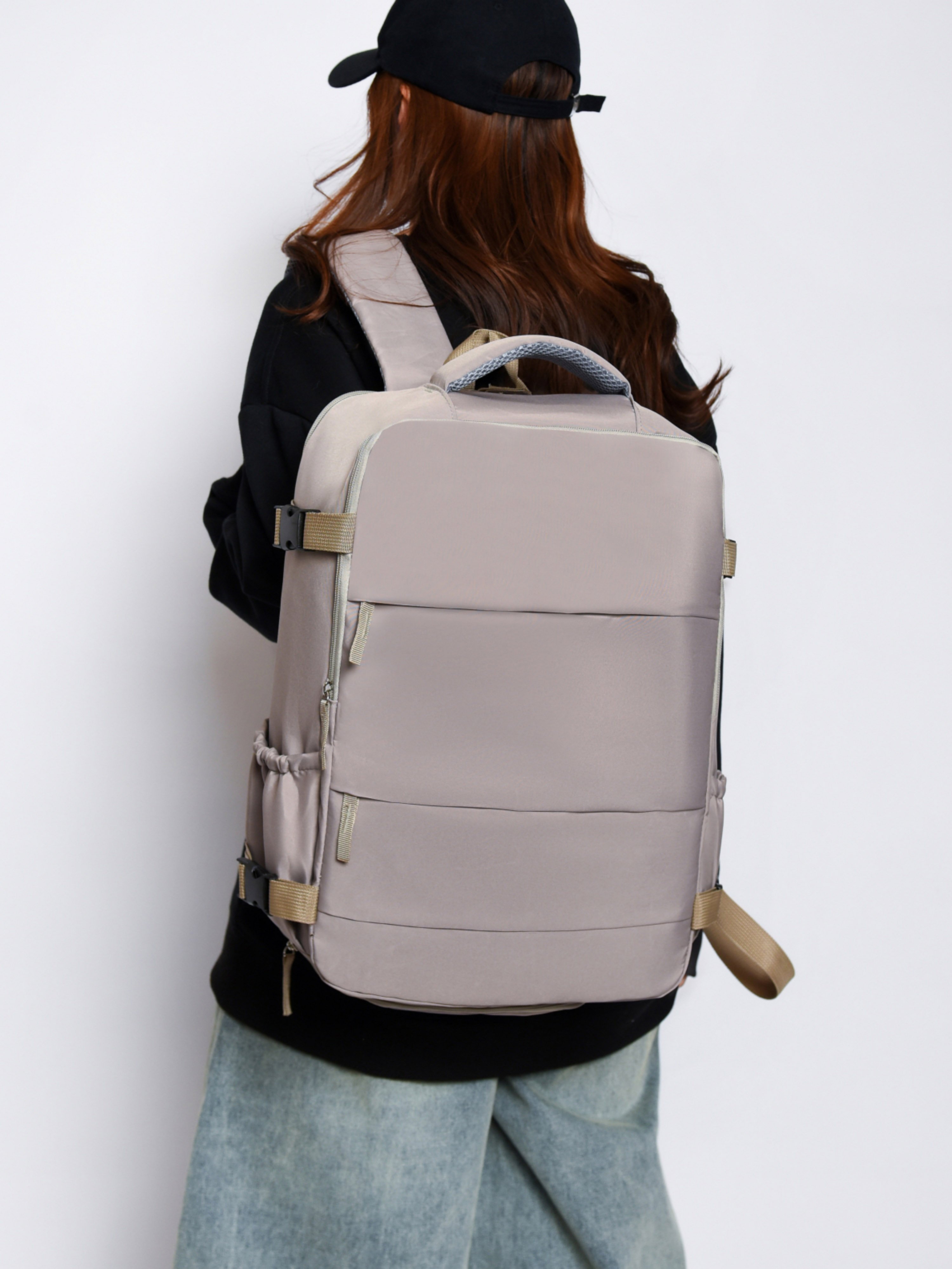 Grey Backpack with Shoe Compartment