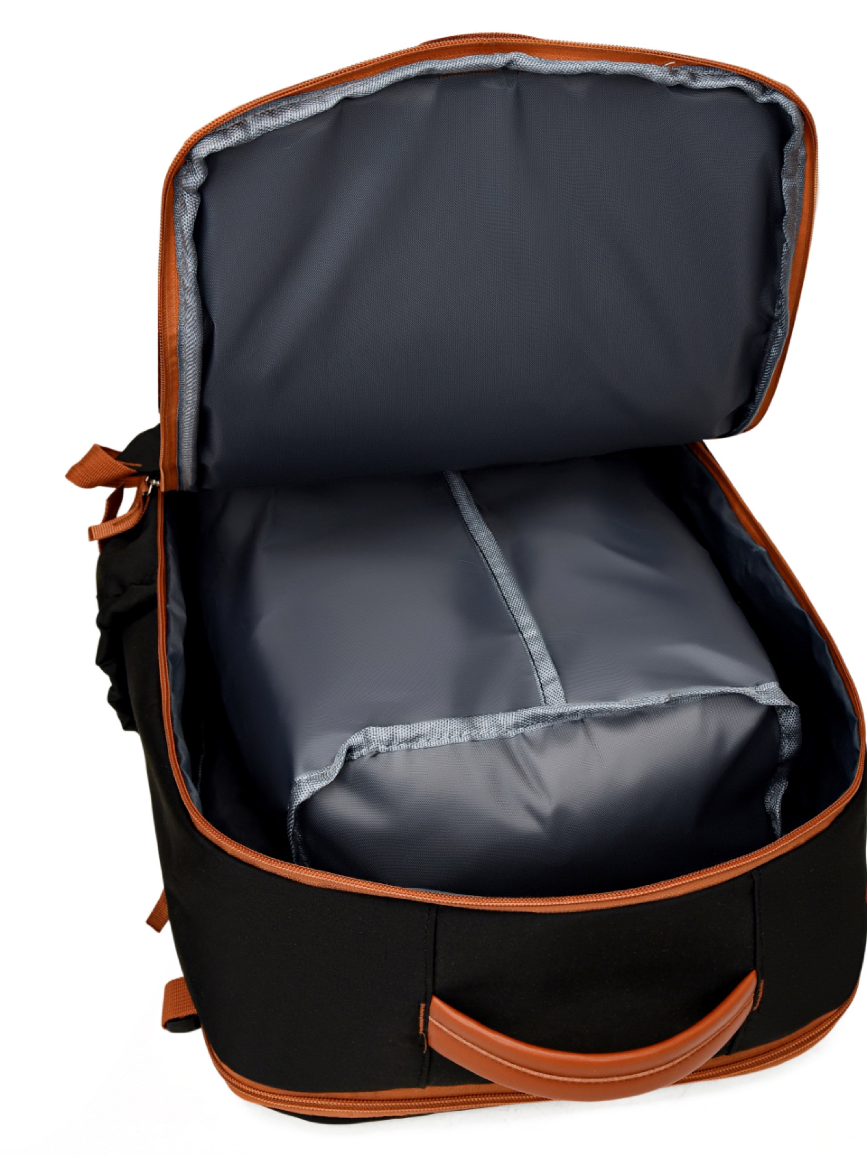 Black Travel Backpack with Shoe Compartment