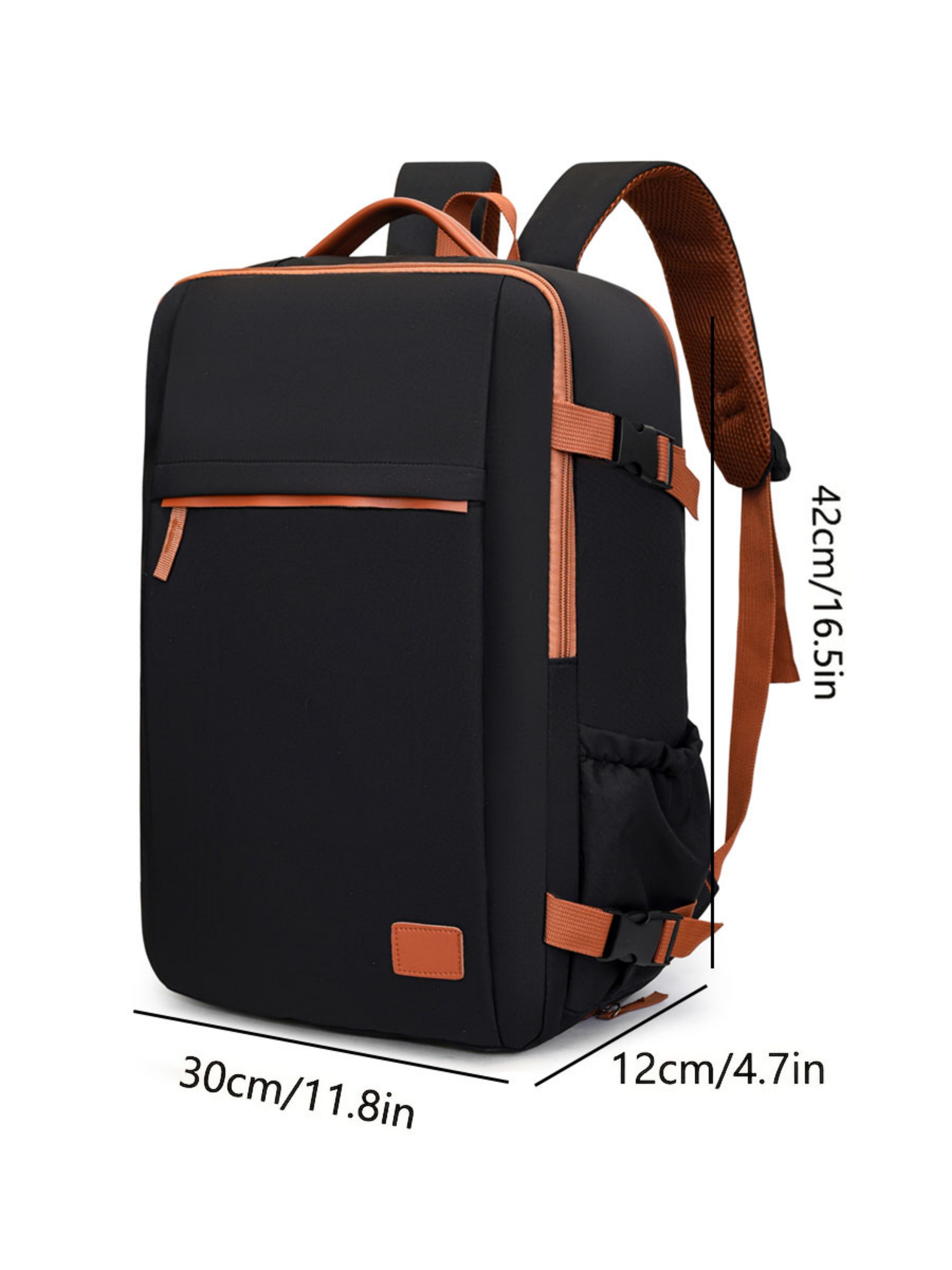 Black Travel Backpack with Shoe Compartment