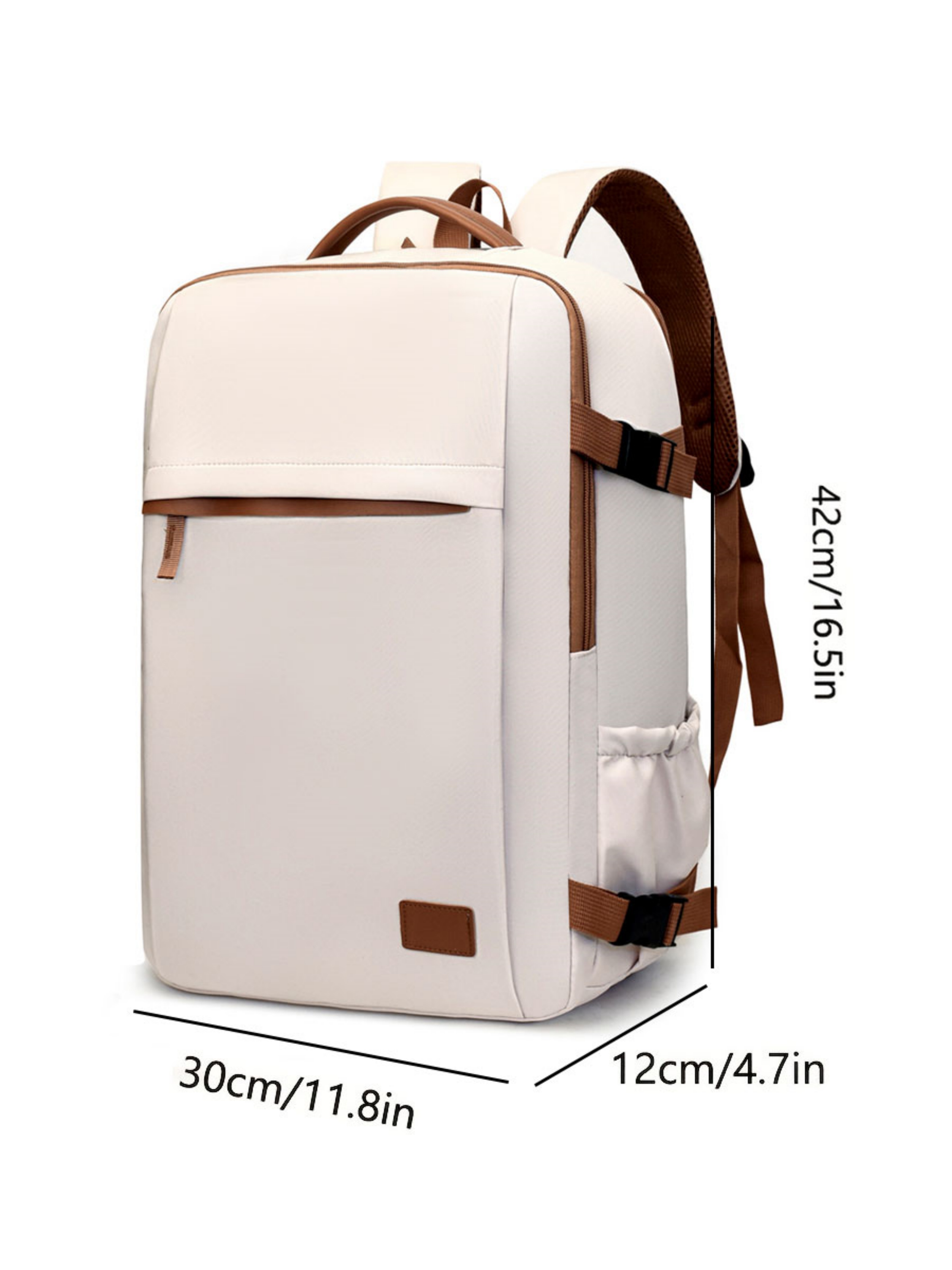 White Travel Backpack with Shoe Compartment