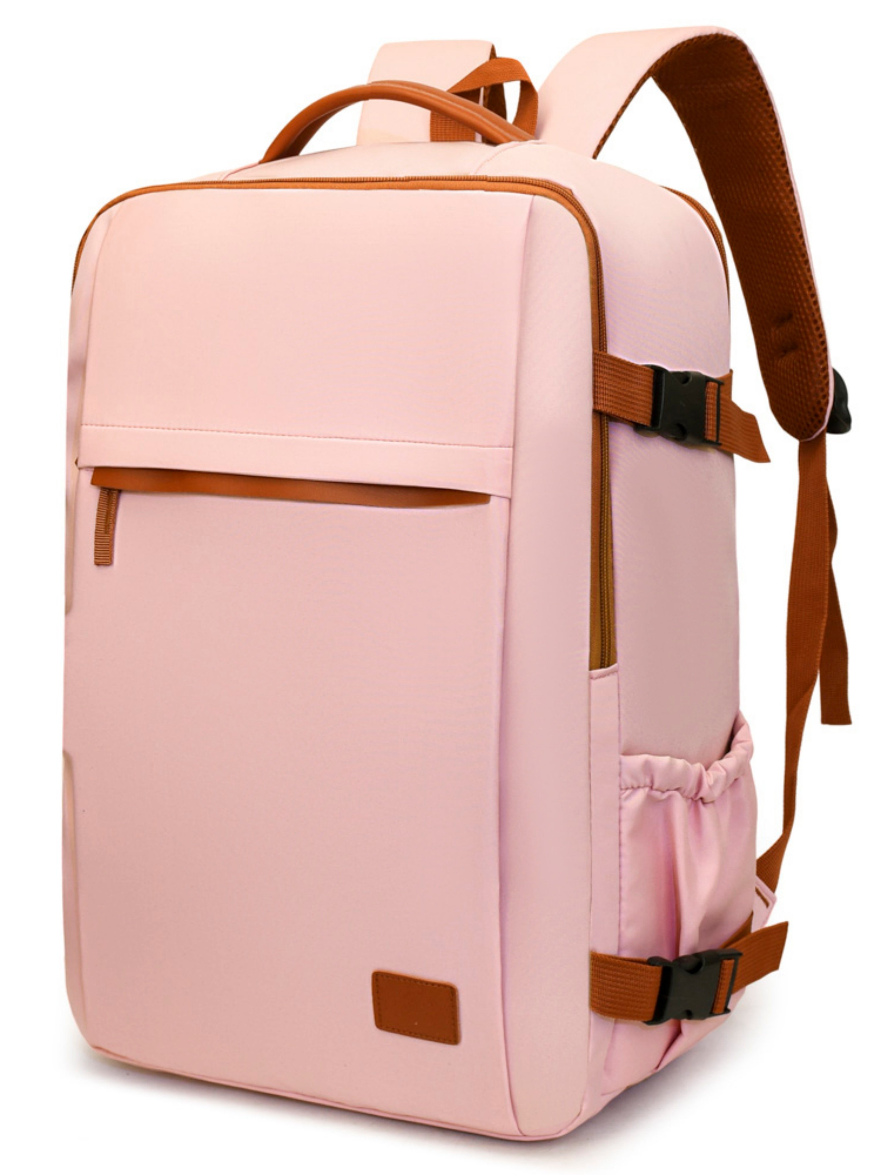 Pink Travel Backpack with Shoe Compartment
